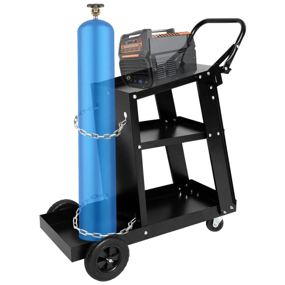3-Tier Welding Cart w/ Wheels, 400 Lbs Load Capacity