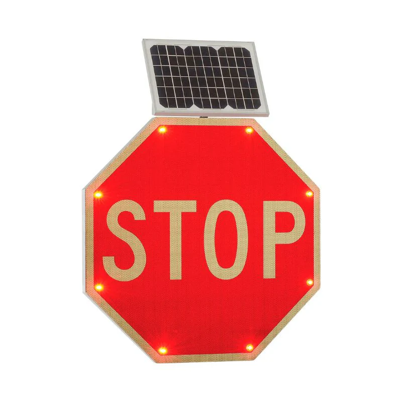 Solar Power Flashing LED Stop Sign, 30
