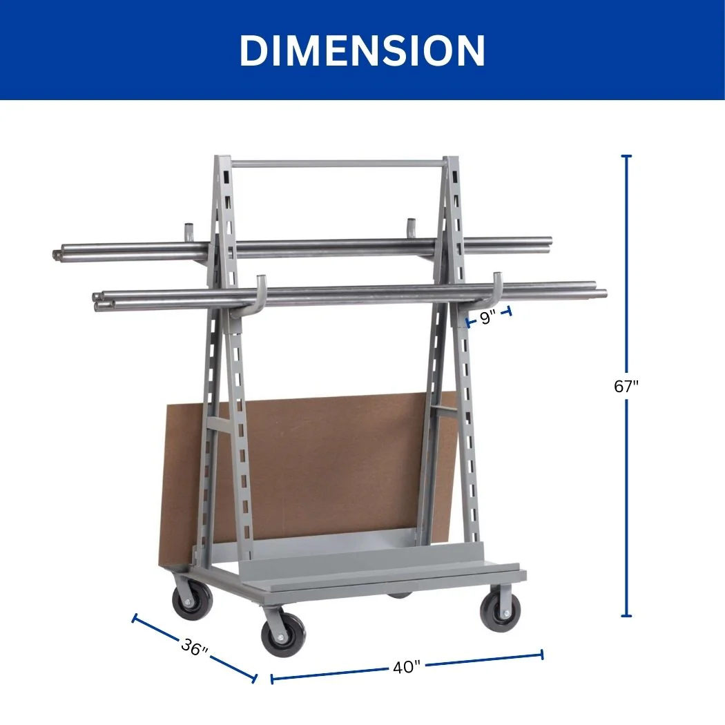 Horizontal Pipe and Sheet Truck, 2000 lbs Load Capacity, 40