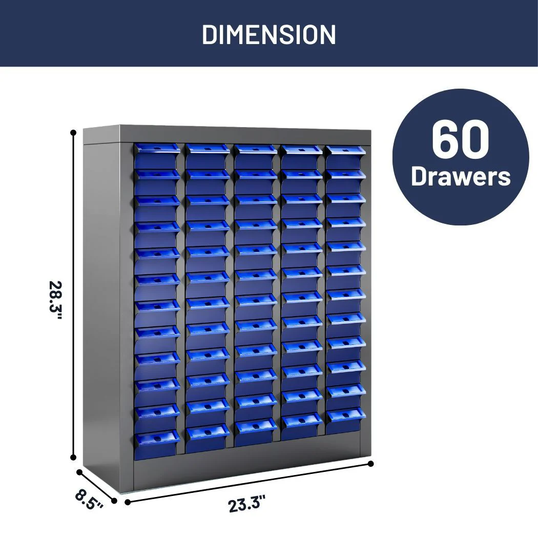 60 Bin Drawer Storage Cabinet, 23.3