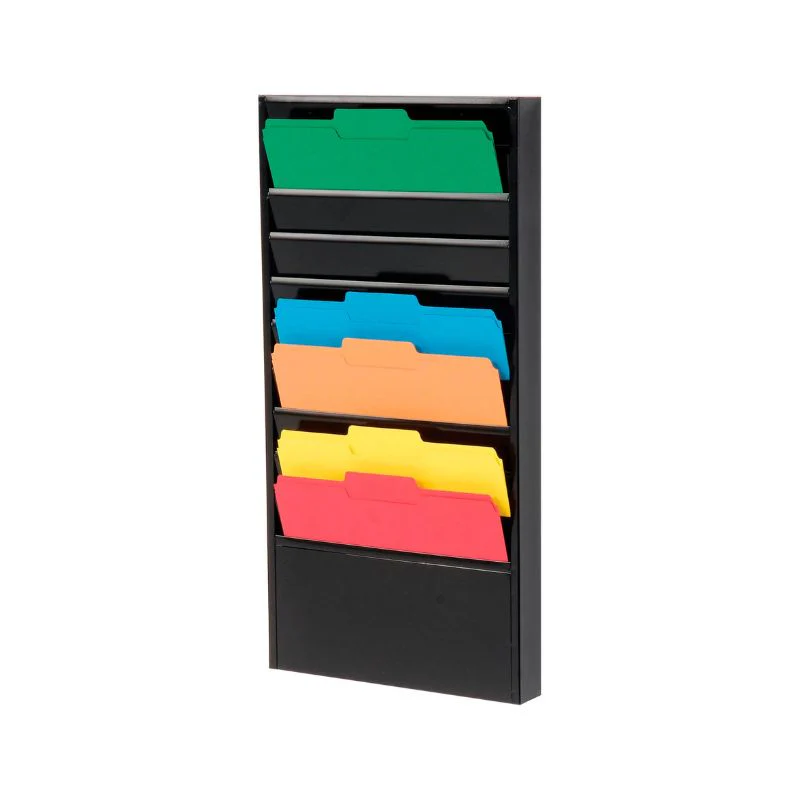 Slim 10 Pockets Medical Chart Holder, Wall Mount File Organizer 13.3