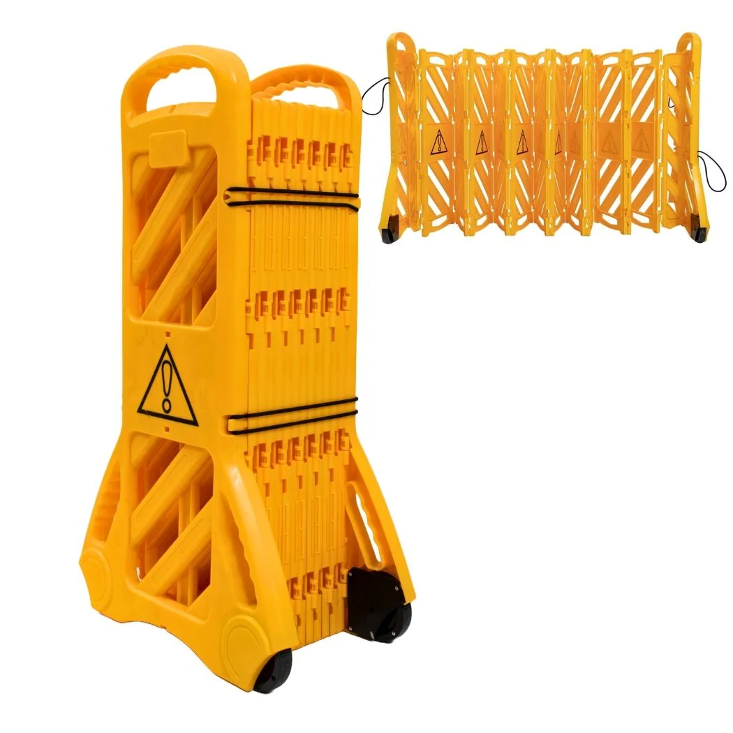 13 ft Extendable Mobile Safety Barrier, Folding Safety Barricade System