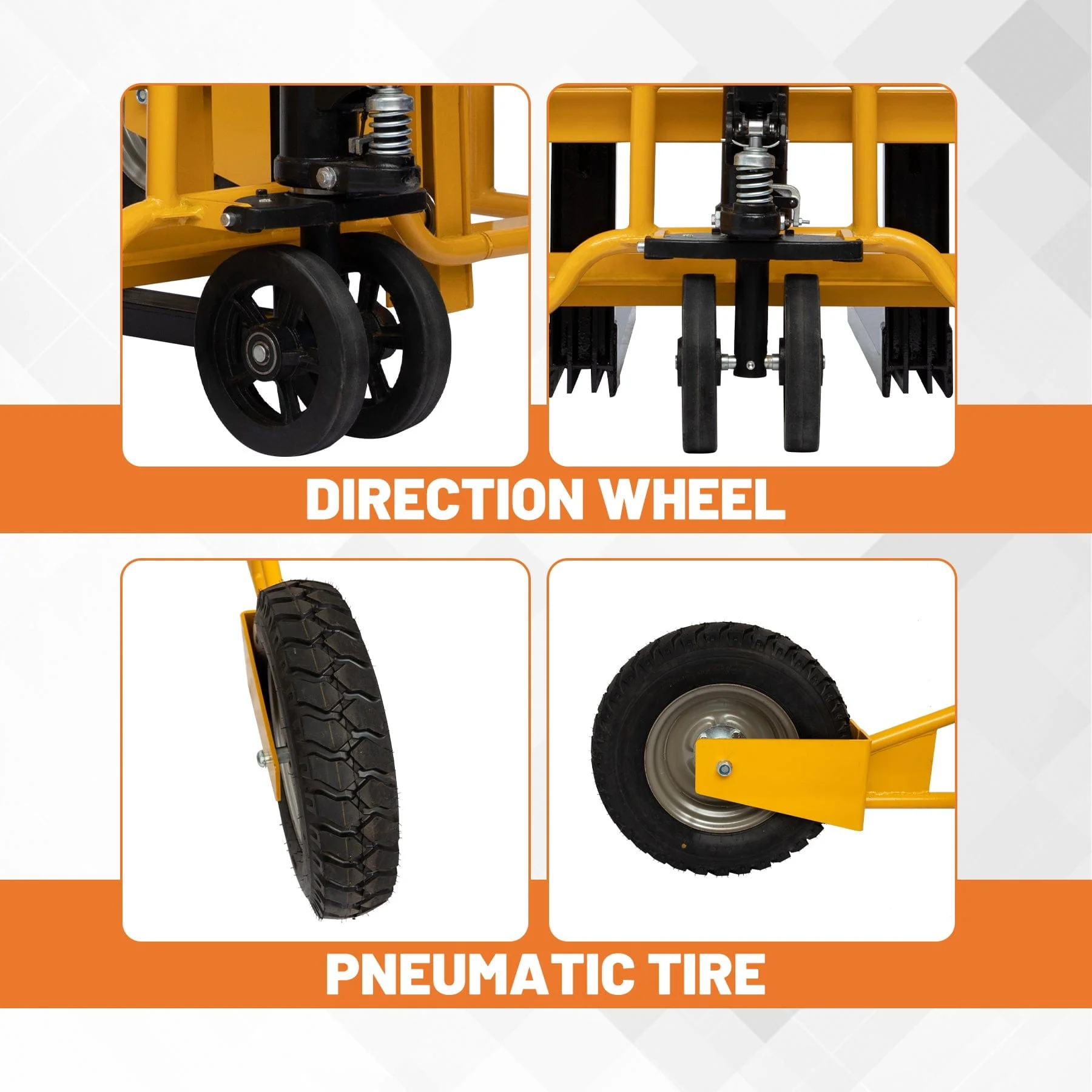 All Terrain Manual Pallet Jack 2500 lbs Load Capacity Heavy Duty