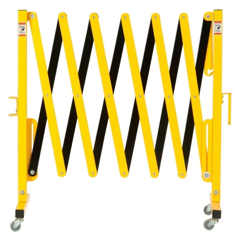 Portable Folding Safety Barrier with Casters 11.7'L (140