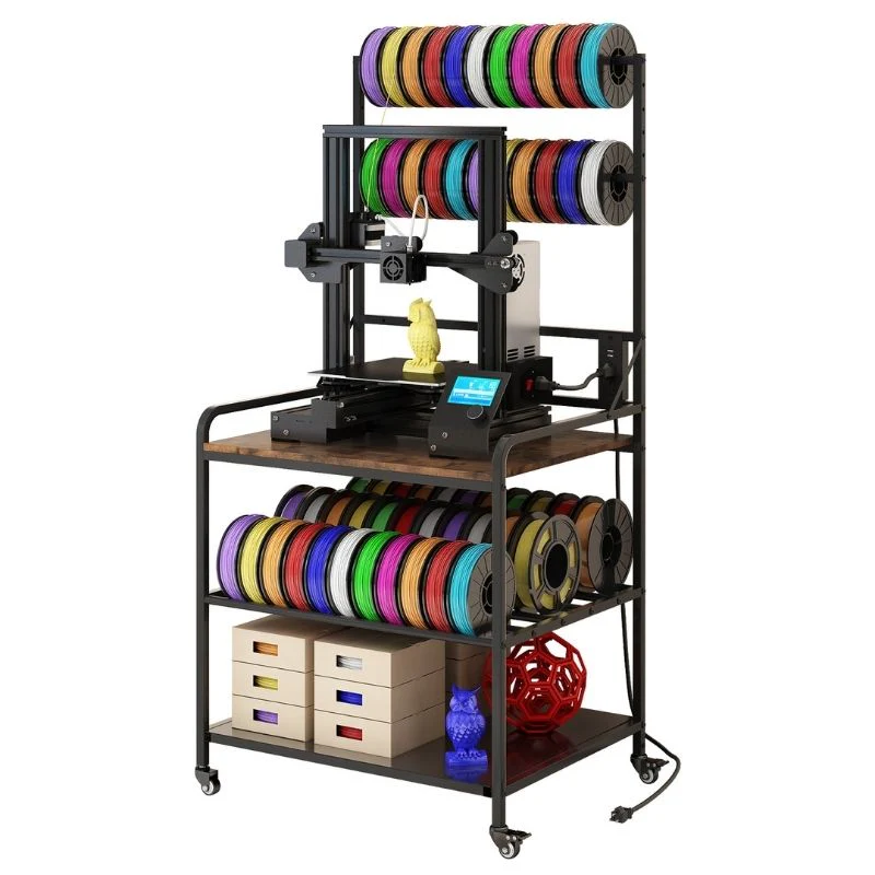 3D Printer Rack with Filaments Storage w/ Power Strip, Heavy Duty Shelf 29