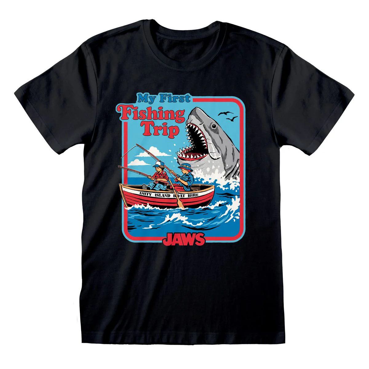 Steven Rhodes x Jaws - My First Fishing Trip - T-paita