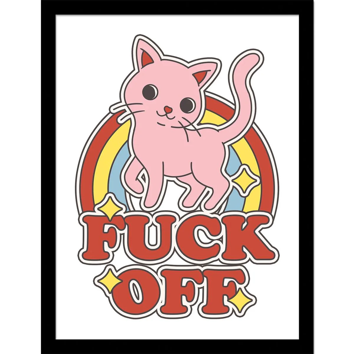 Fuck Off - Kehystetty taidejuliste