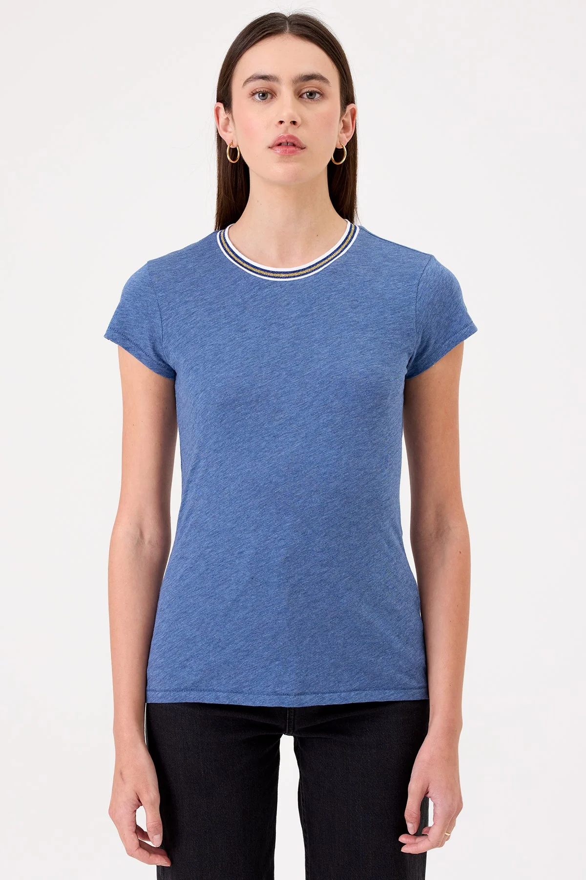 Metallic Tipped Ringer Tee