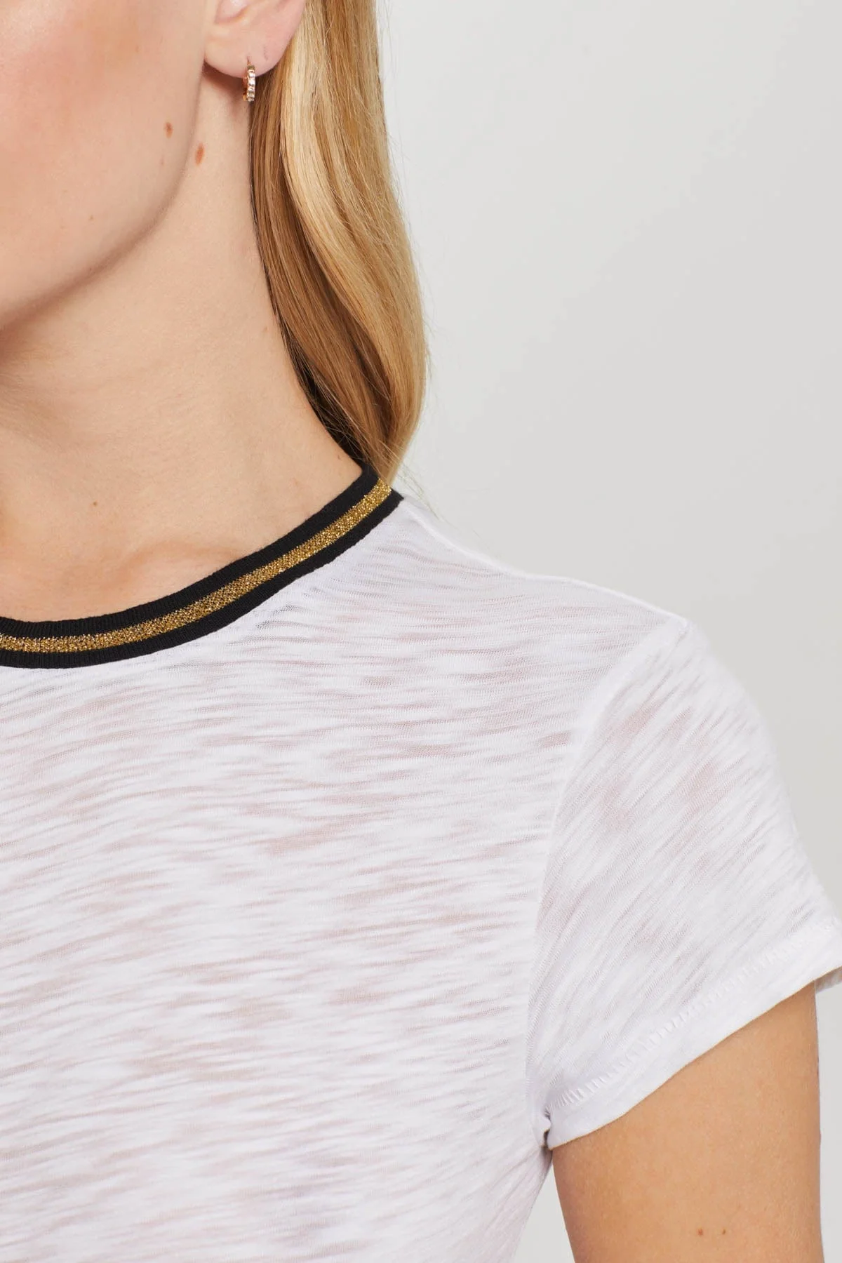 Metallic Tipped Ringer Tee