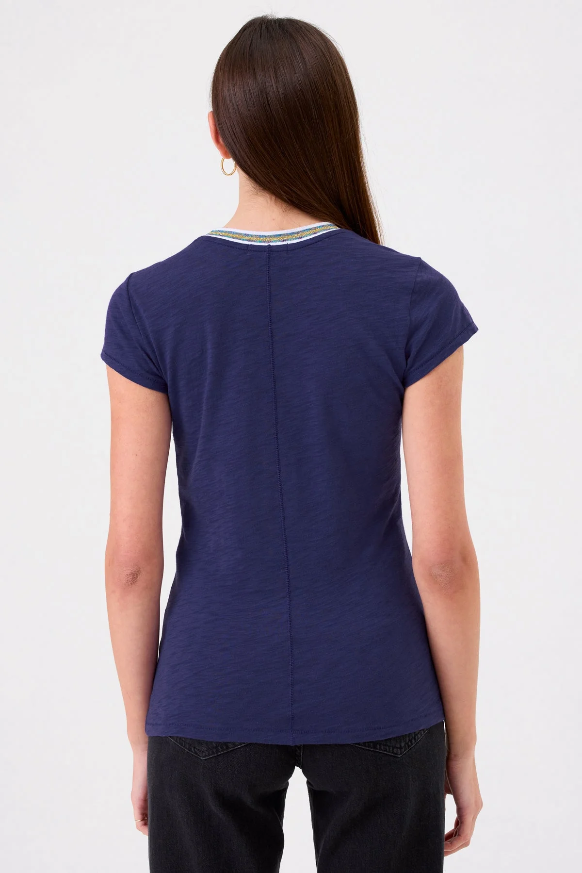 Metallic Tipped Ringer Tee