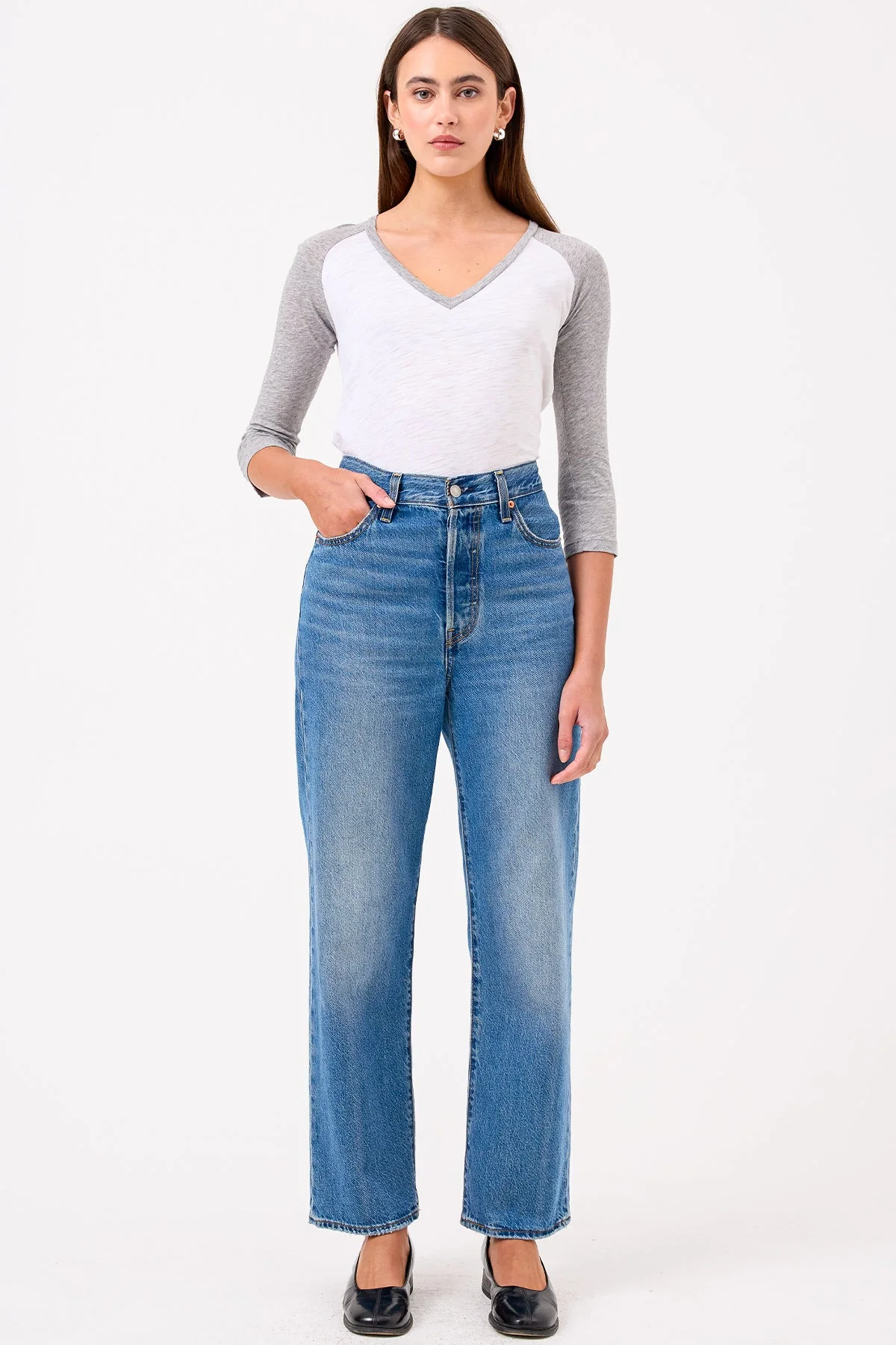 Kylie Baseball V Neck Tee