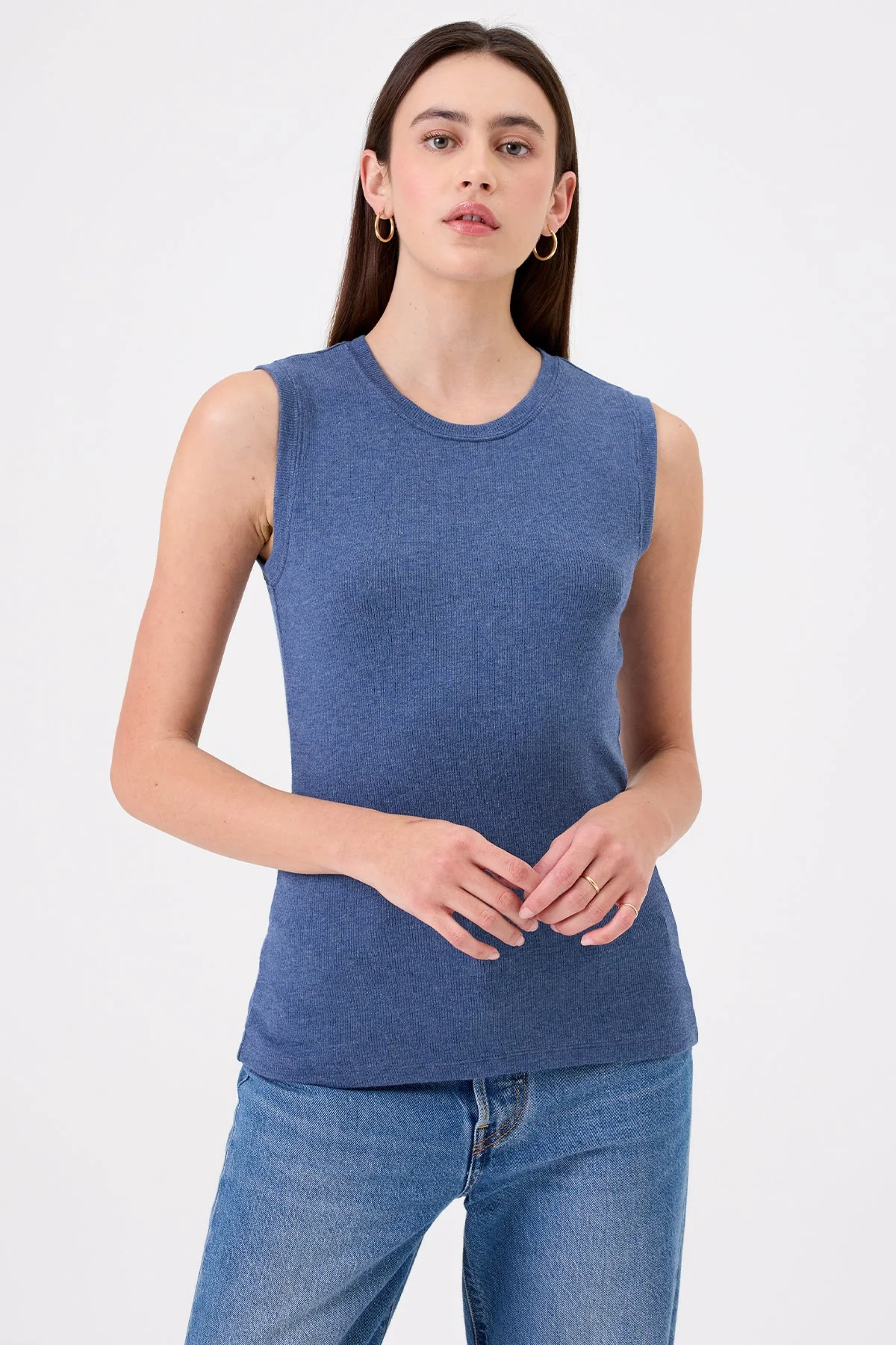 Ribbed Sleeveless Tee