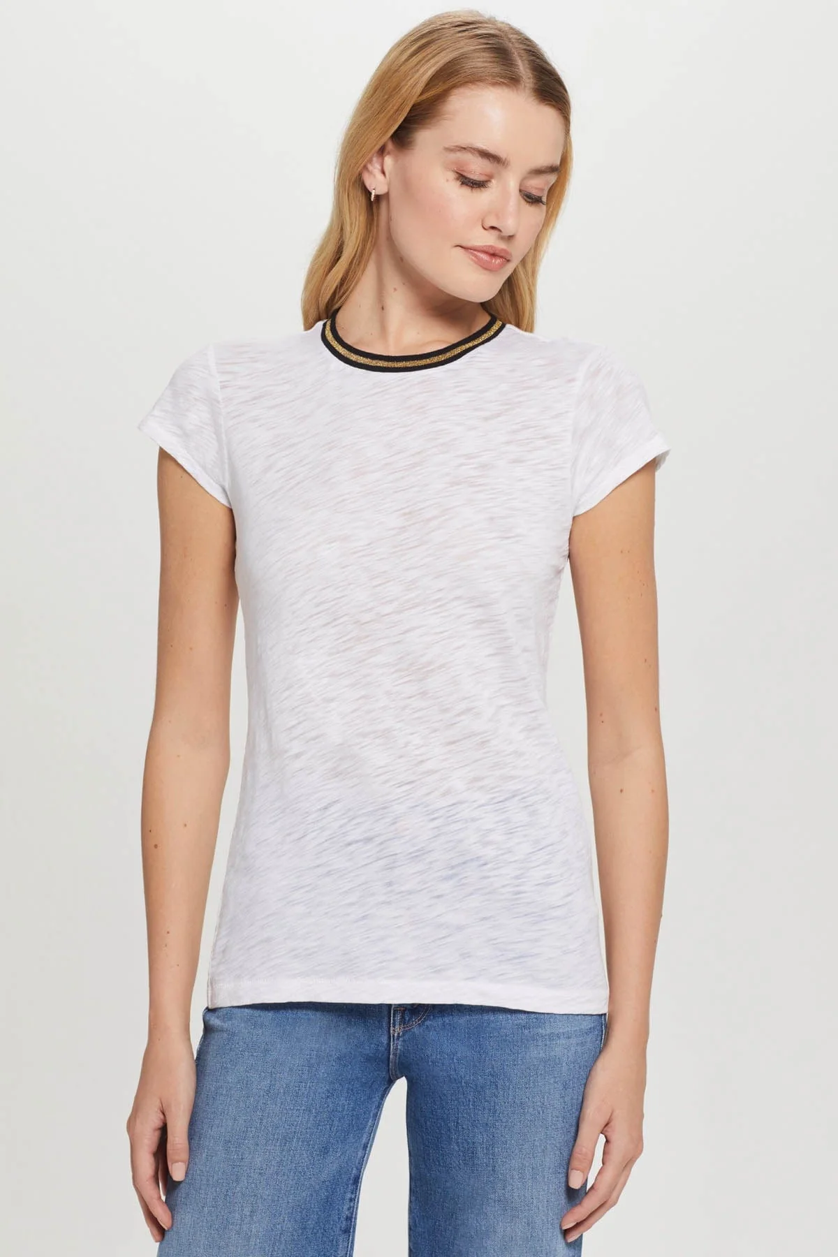 Metallic Tipped Ringer Tee