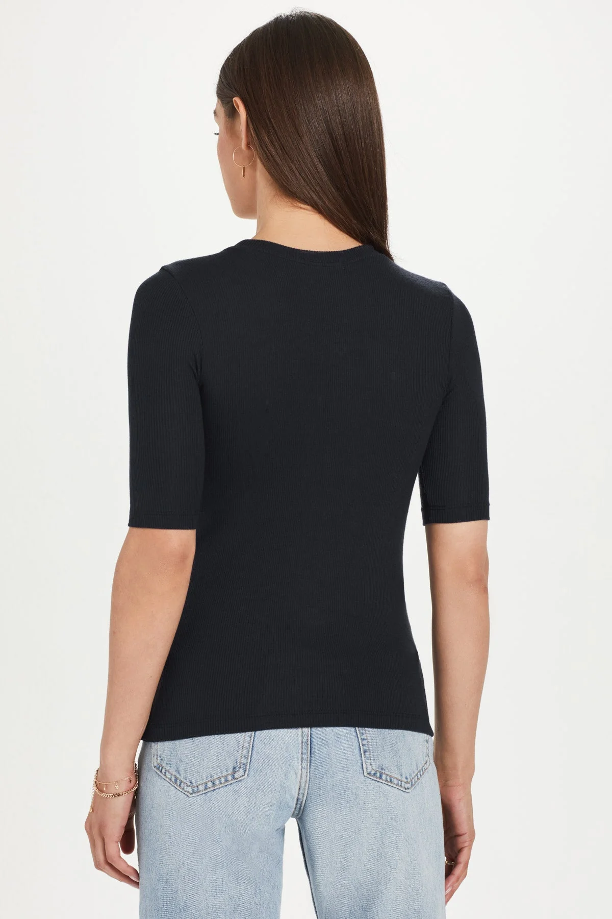 Ribbed Half Sleeve Tee