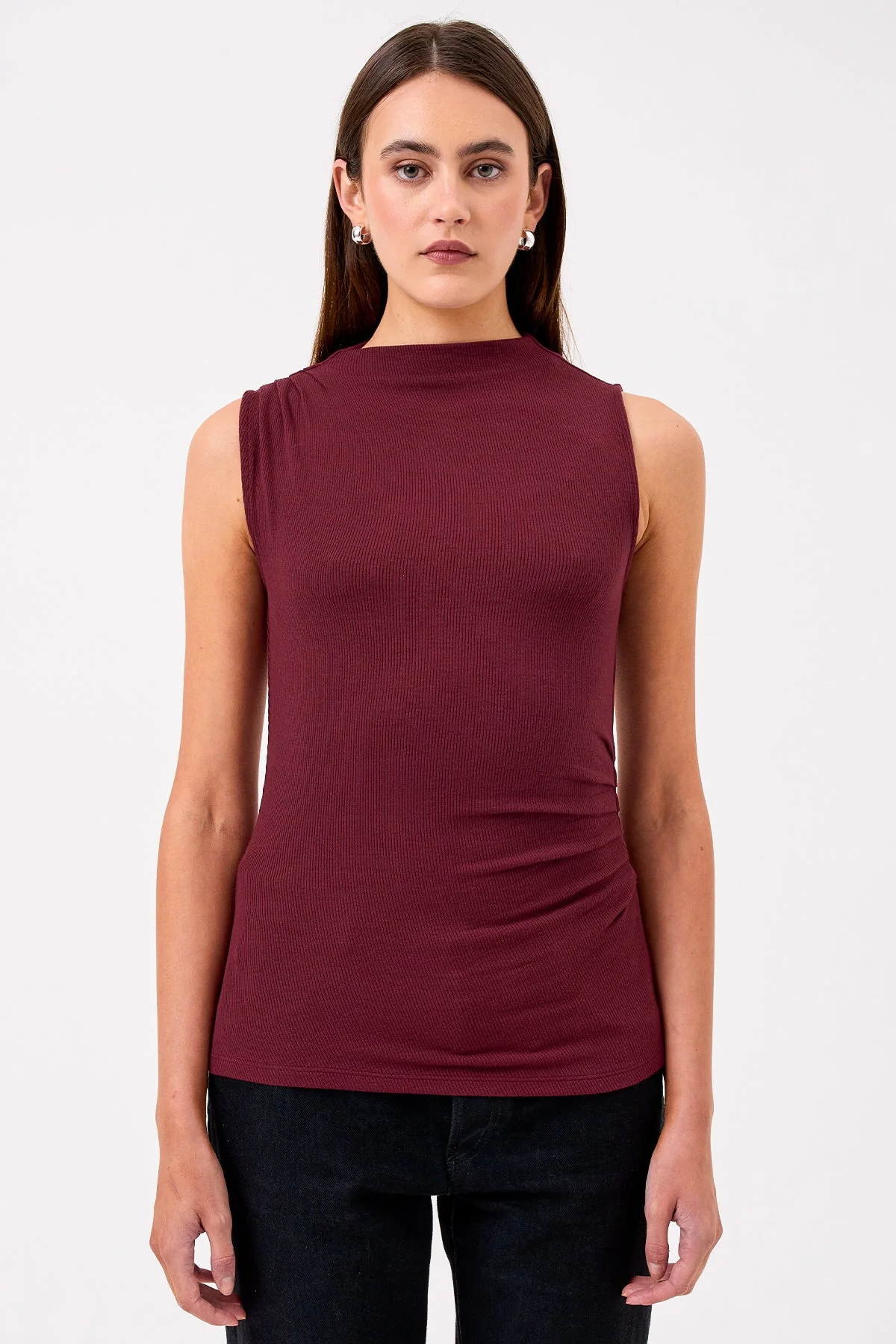 Athena Ribbed Draped Shell