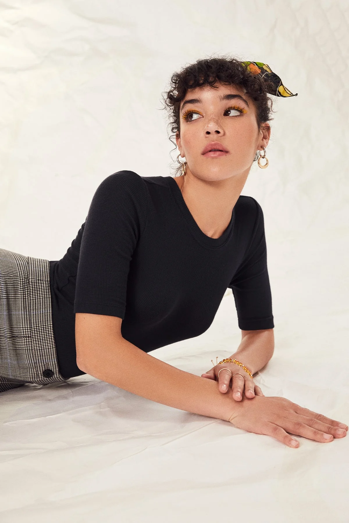 Ribbed Half Sleeve Tee