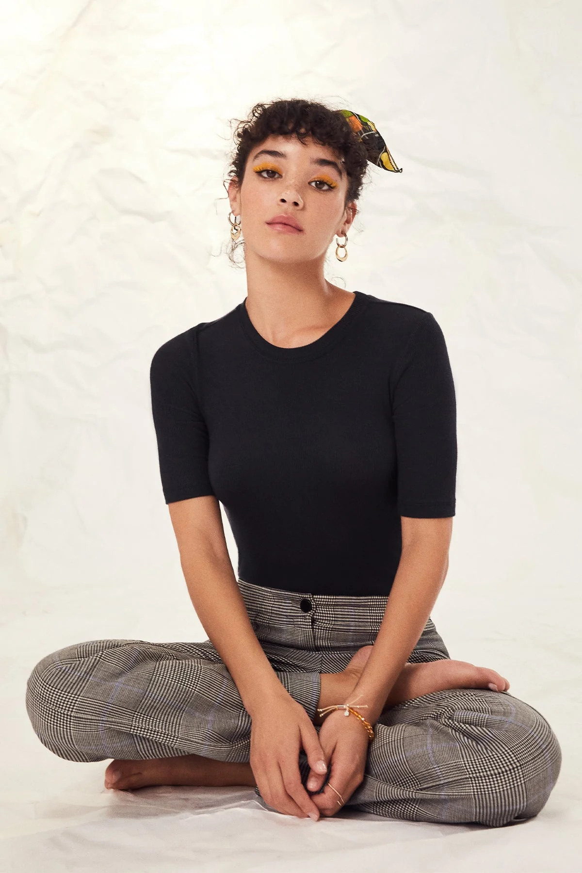 Ribbed Half Sleeve Tee