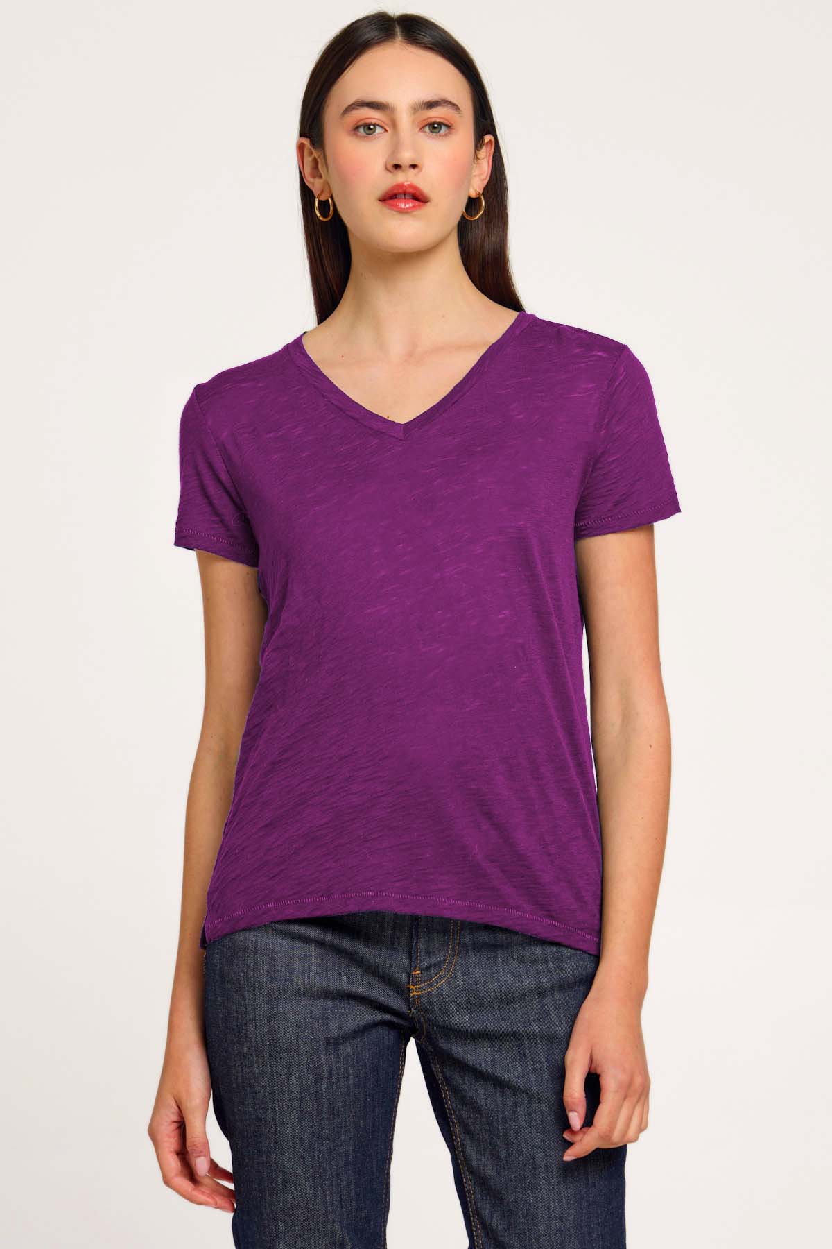 Signature Slub V Neck Boy Tee