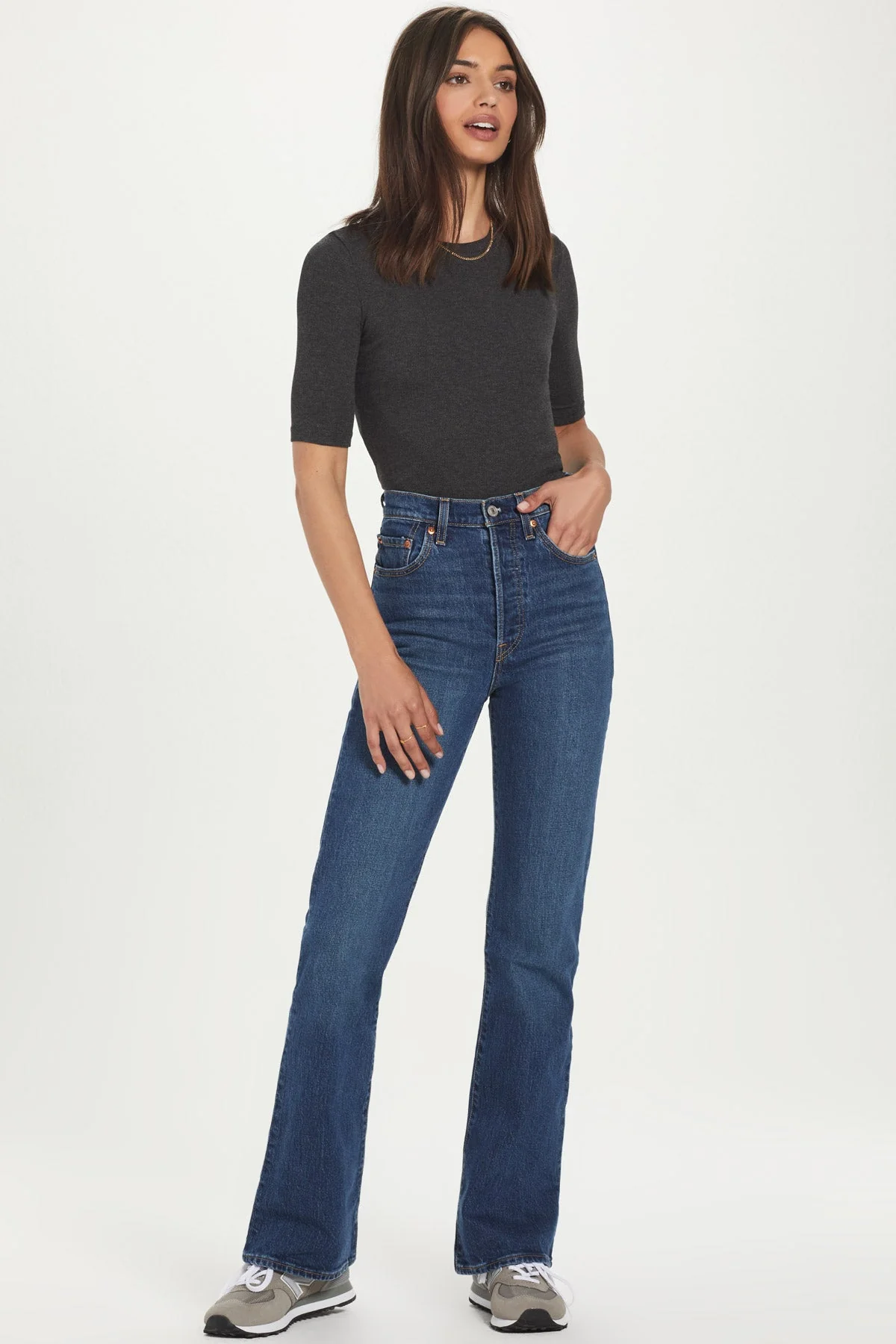 Ribbed Half Sleeve Tee