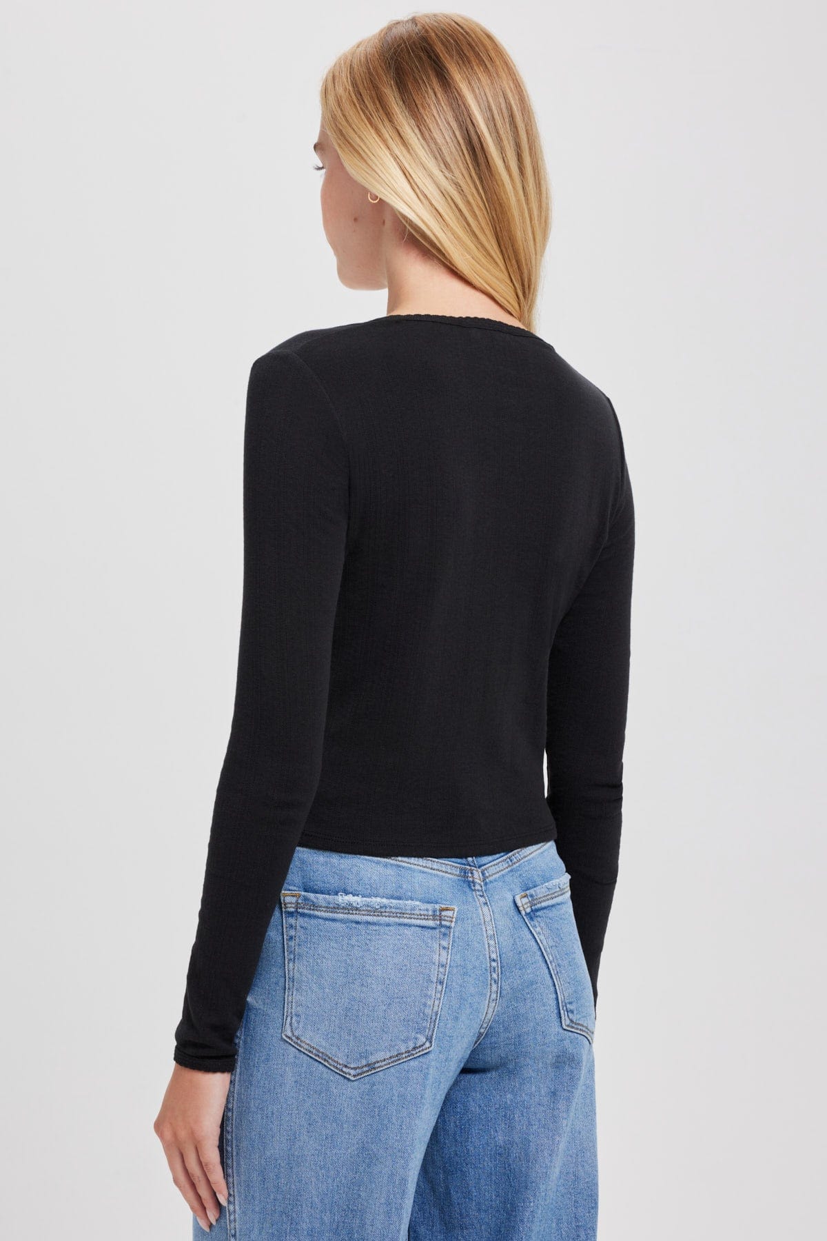 Pointelle Crop Cardigan