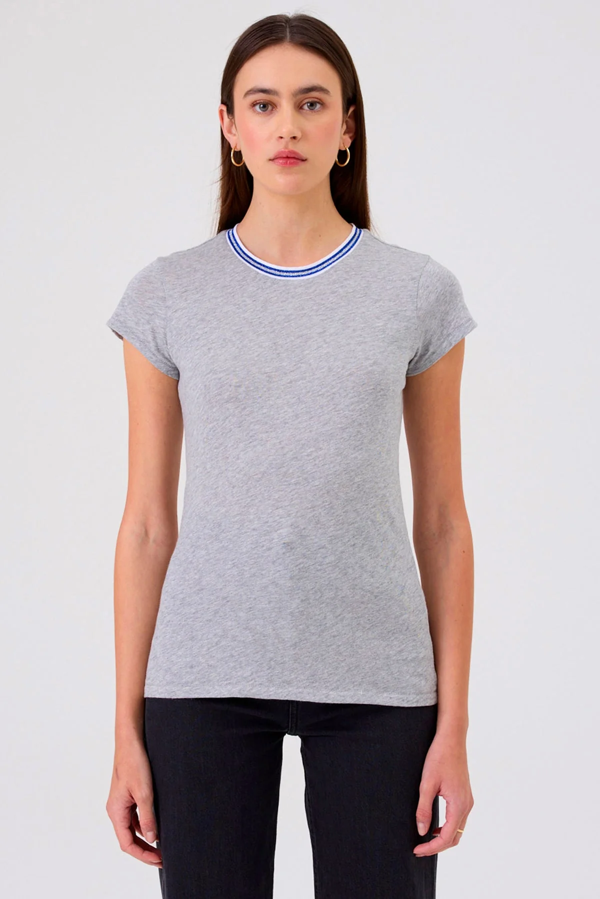 Metallic Tipped Ringer Tee