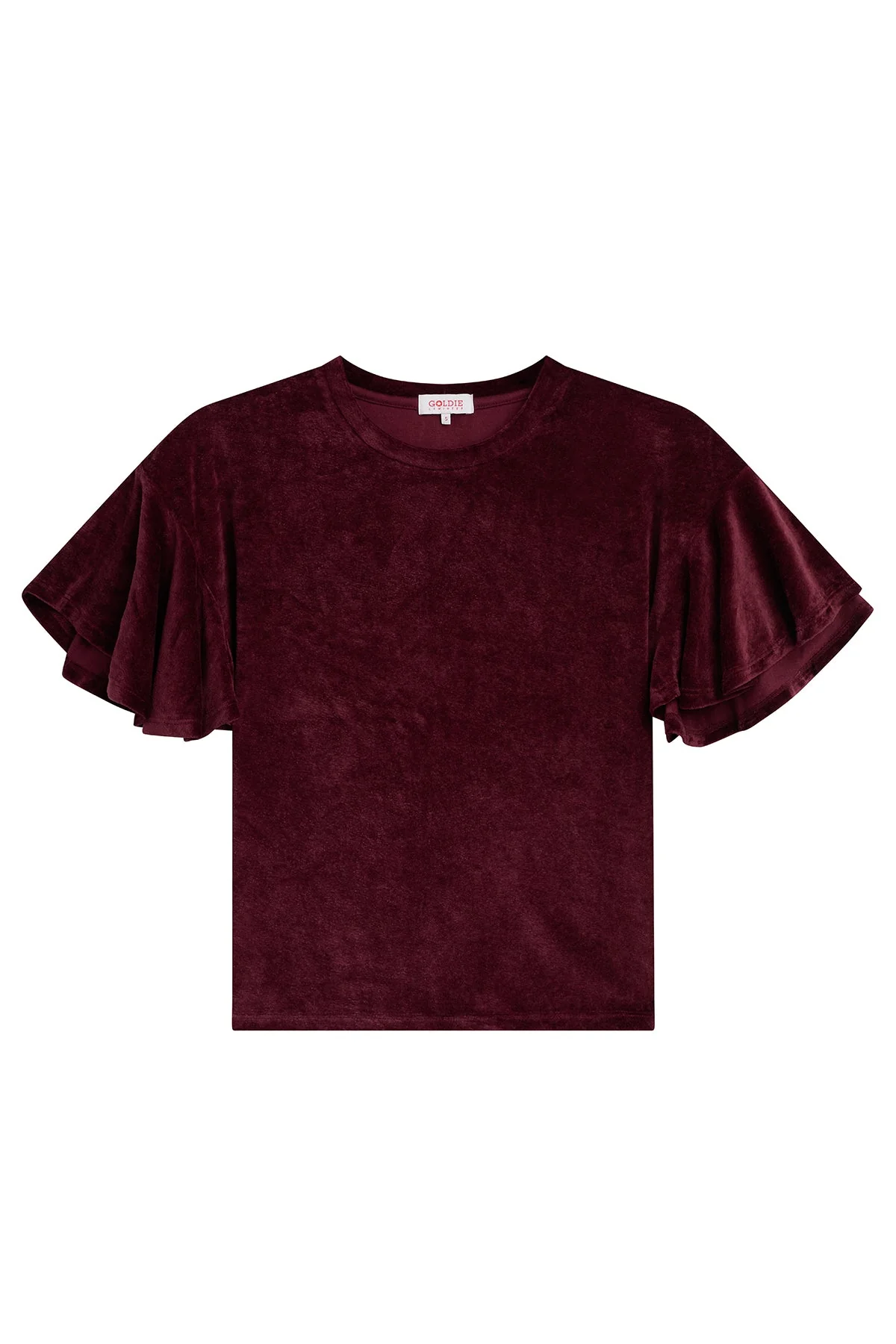 Velour Crush Flutter Sleeve Top