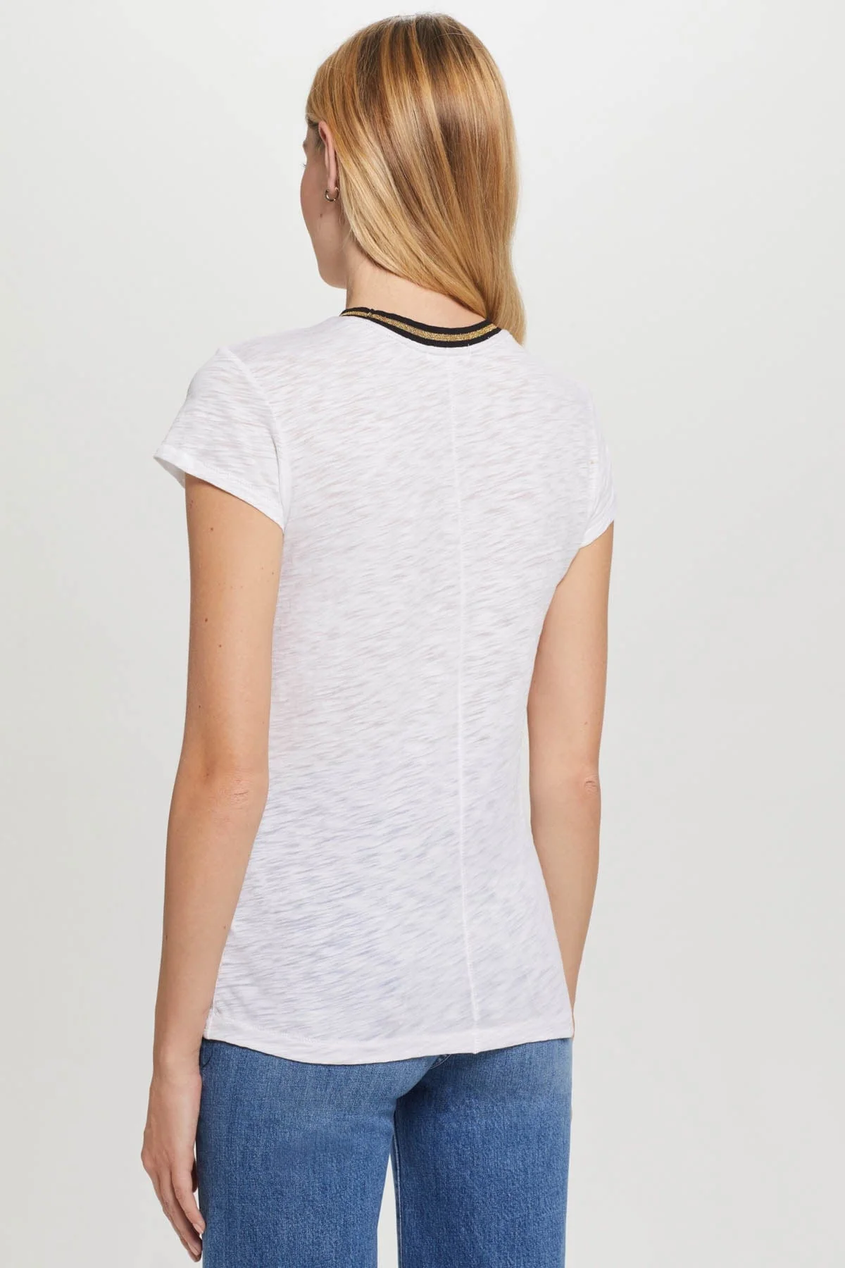Metallic Tipped Ringer Tee