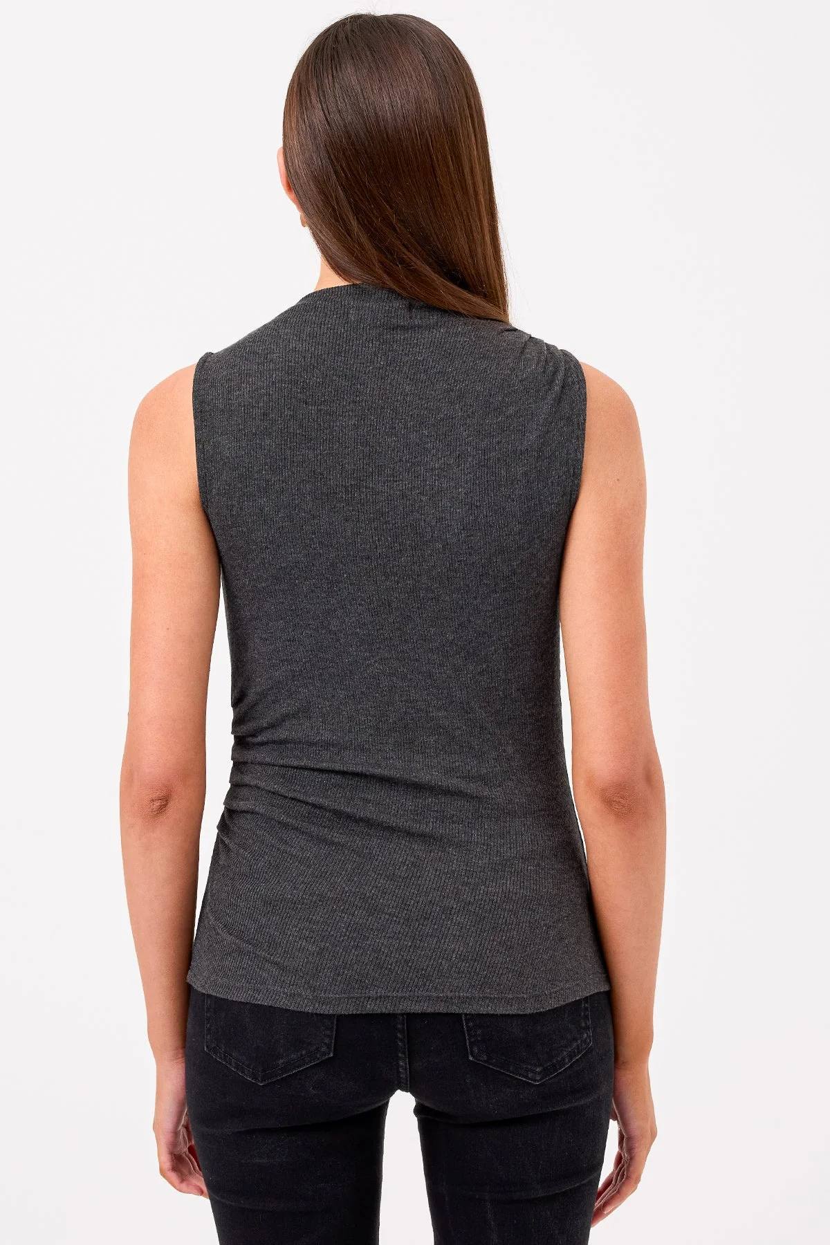 Athena Ribbed Draped Shell