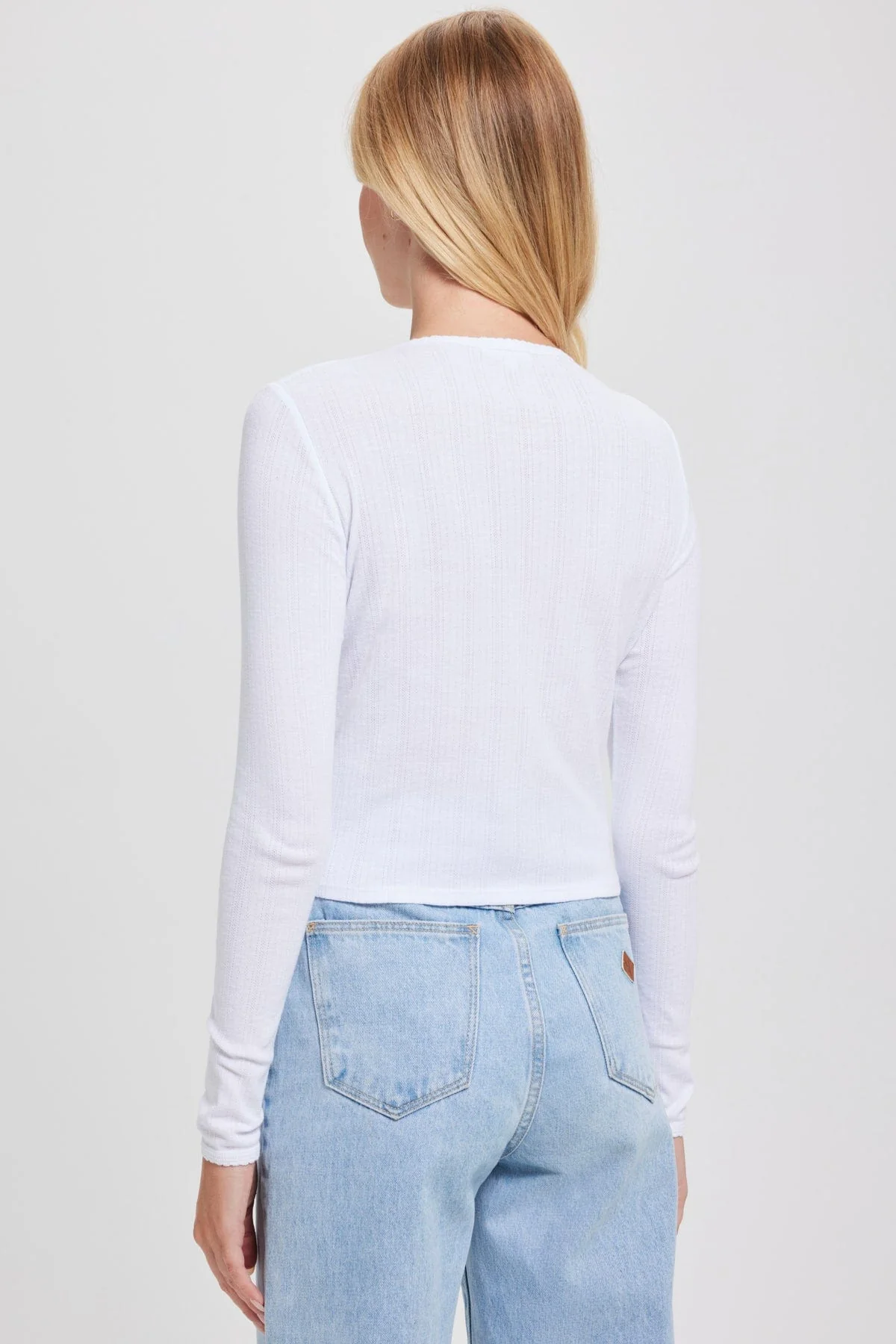 Pointelle Crop Cardigan