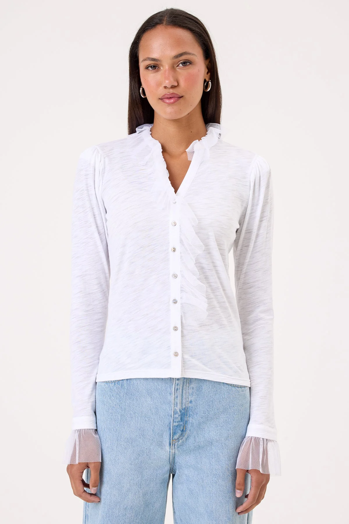 Vivian Tulle Ruffle Shirt