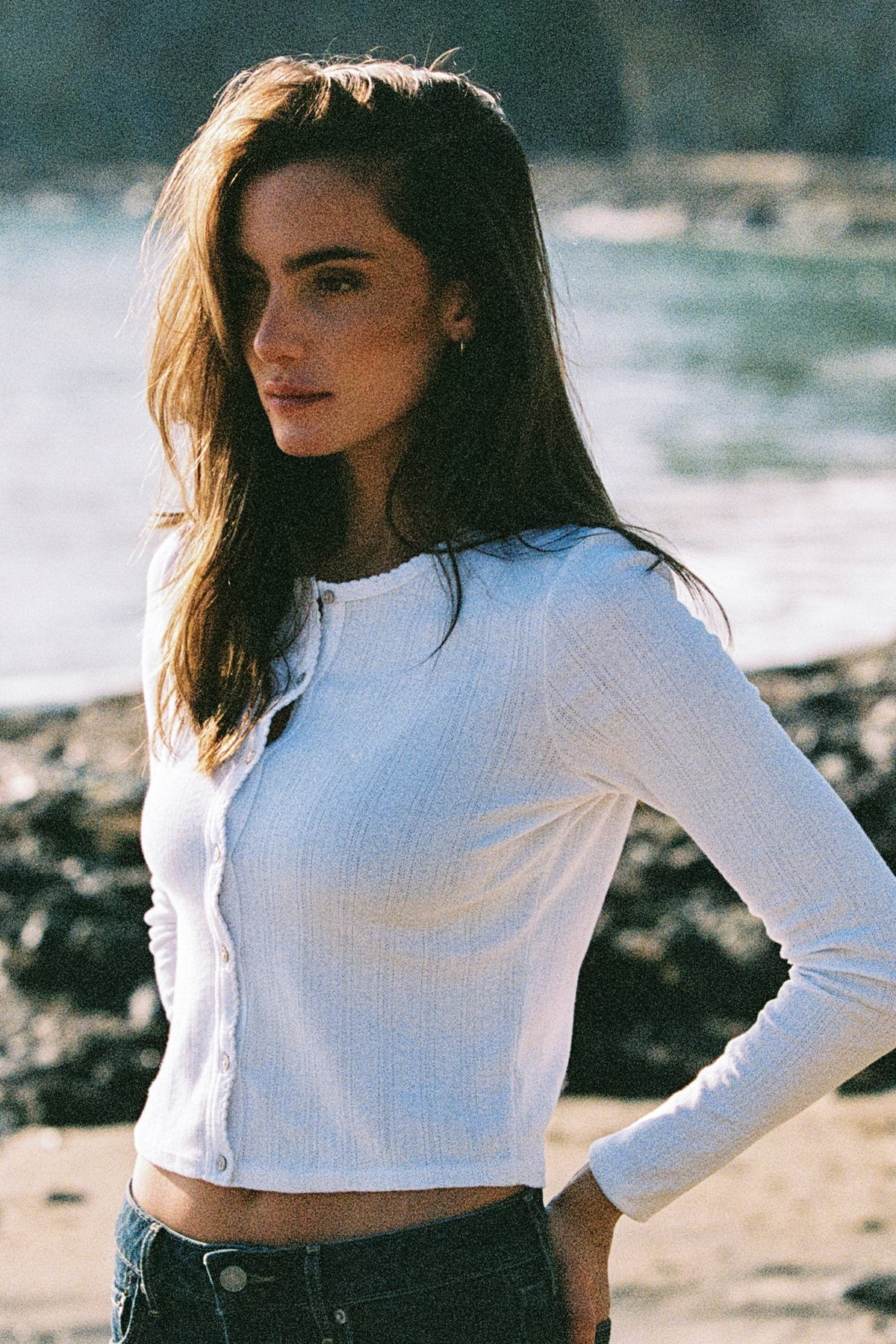 Pointelle Crop Cardigan