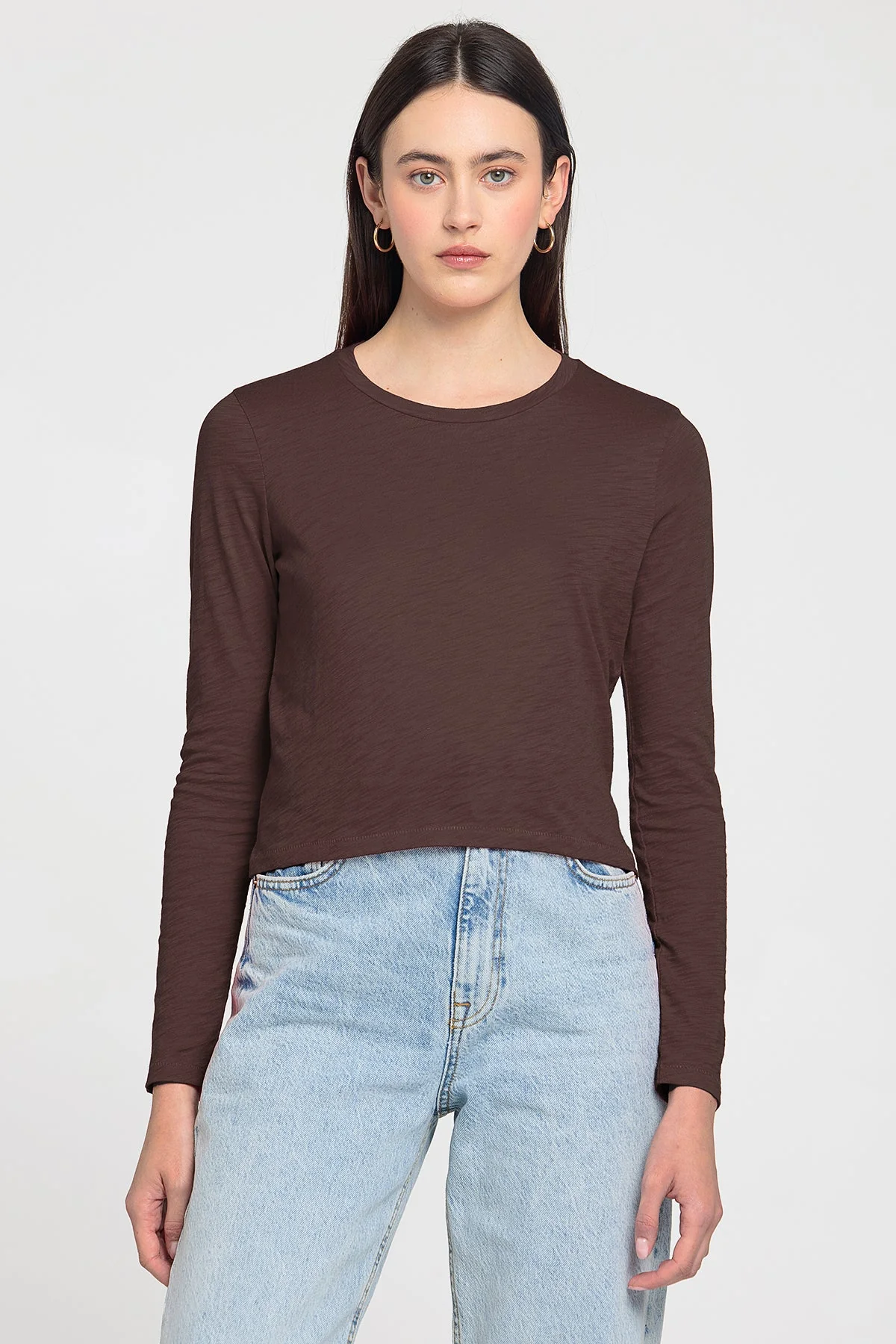 Long Sleeve Cropped Boy Tee