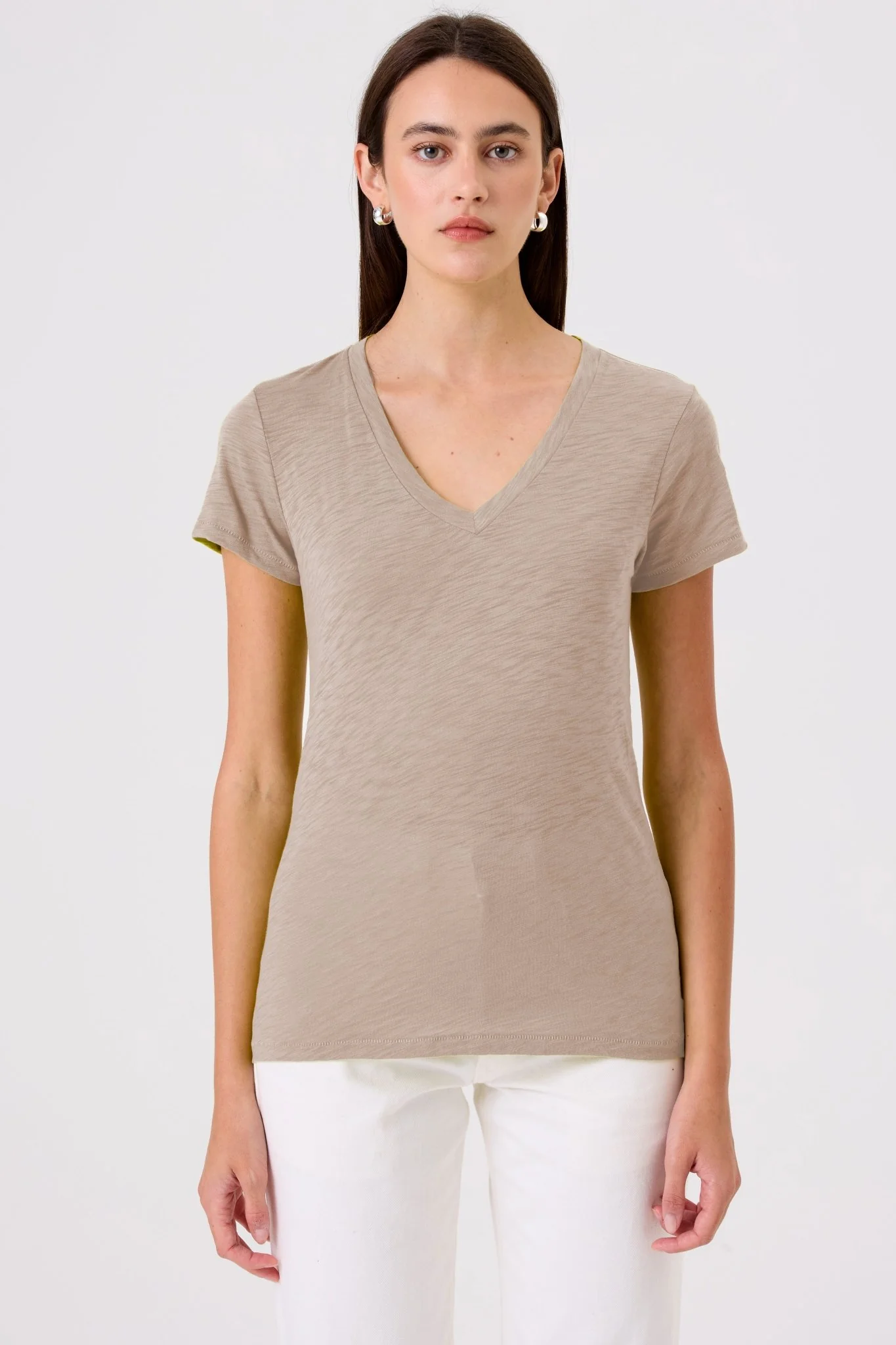 Signature Slub V Neck Tee
