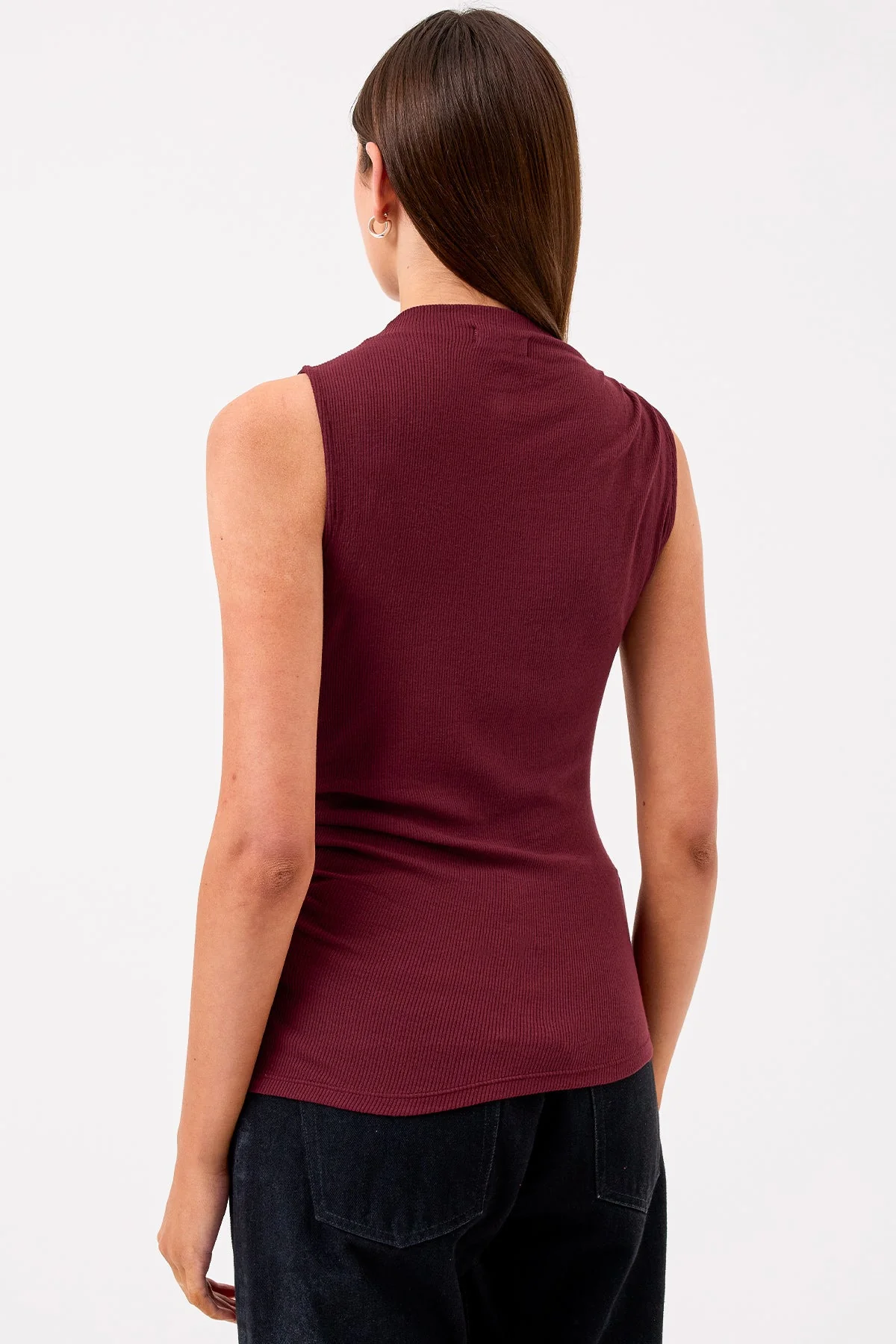 Athena Ribbed Draped Shell