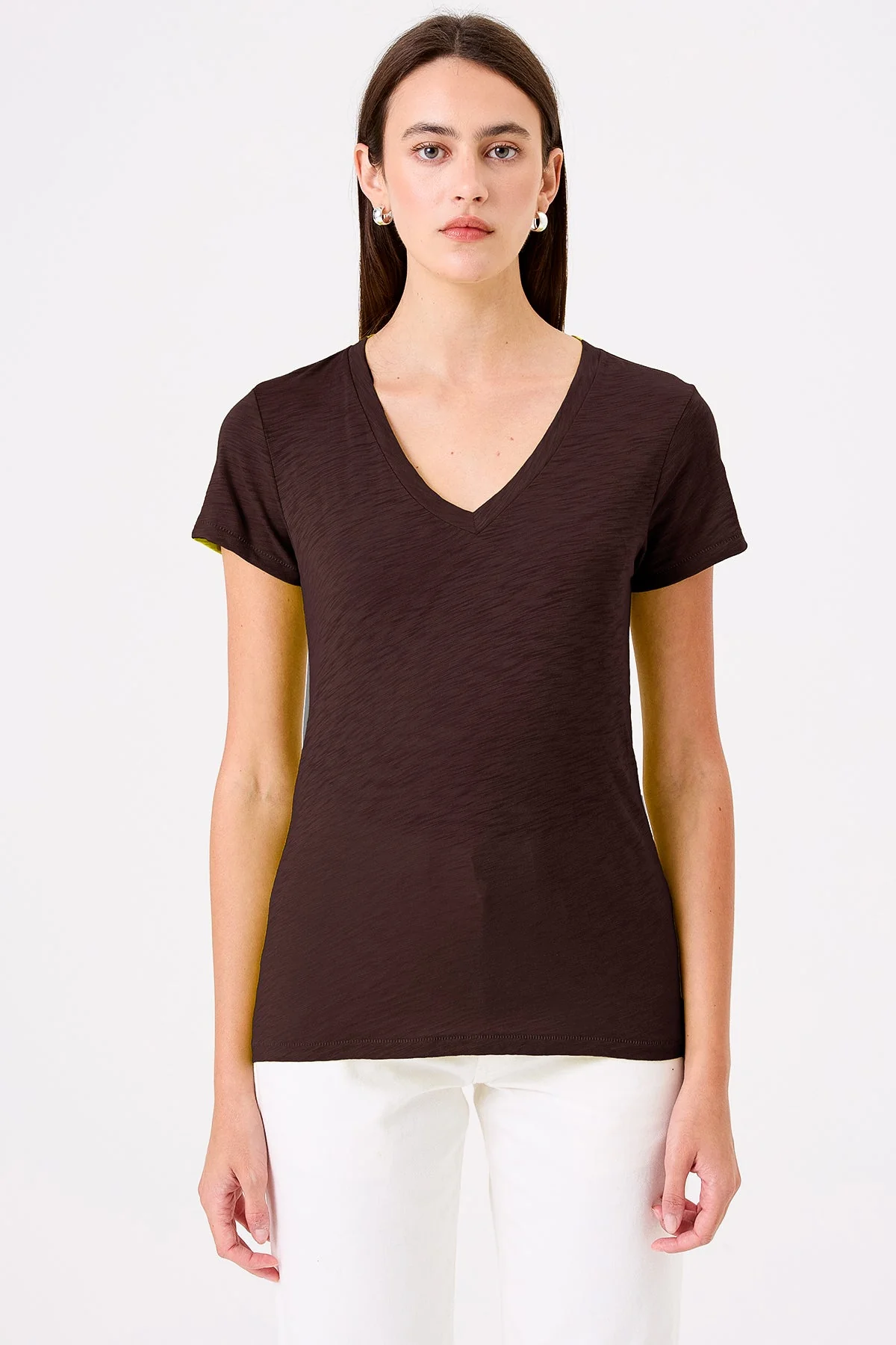 Signature Slub V Neck Tee