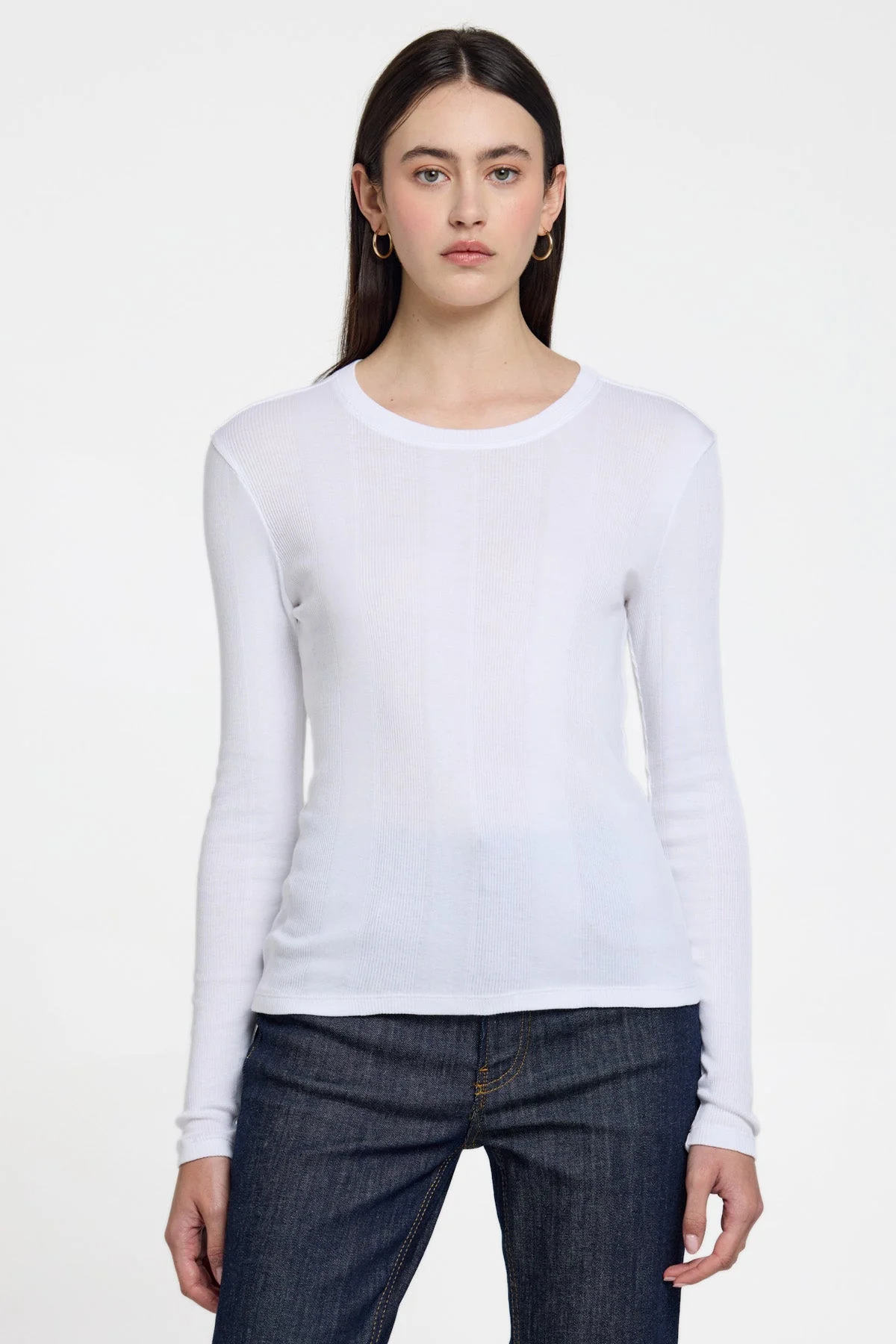 Long Sleeve Variegated Rib Tee