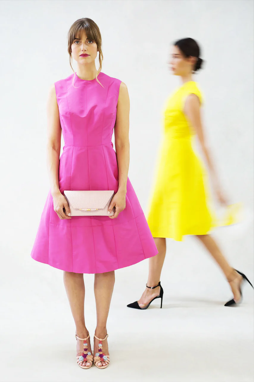 Jewel Neck A Line Multi Seam Dress