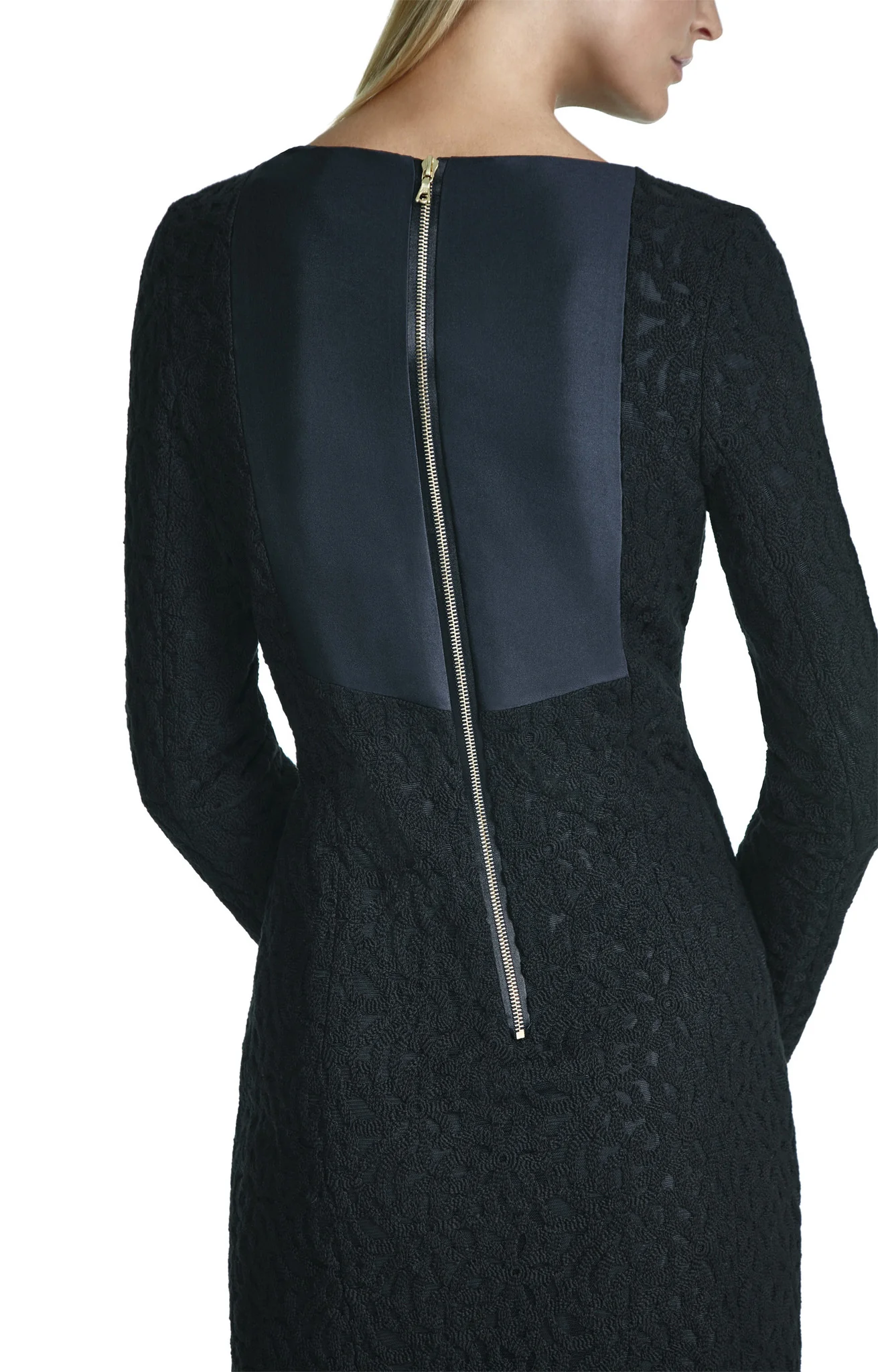 Demi Boat Neck Dress with Back Insert Detail