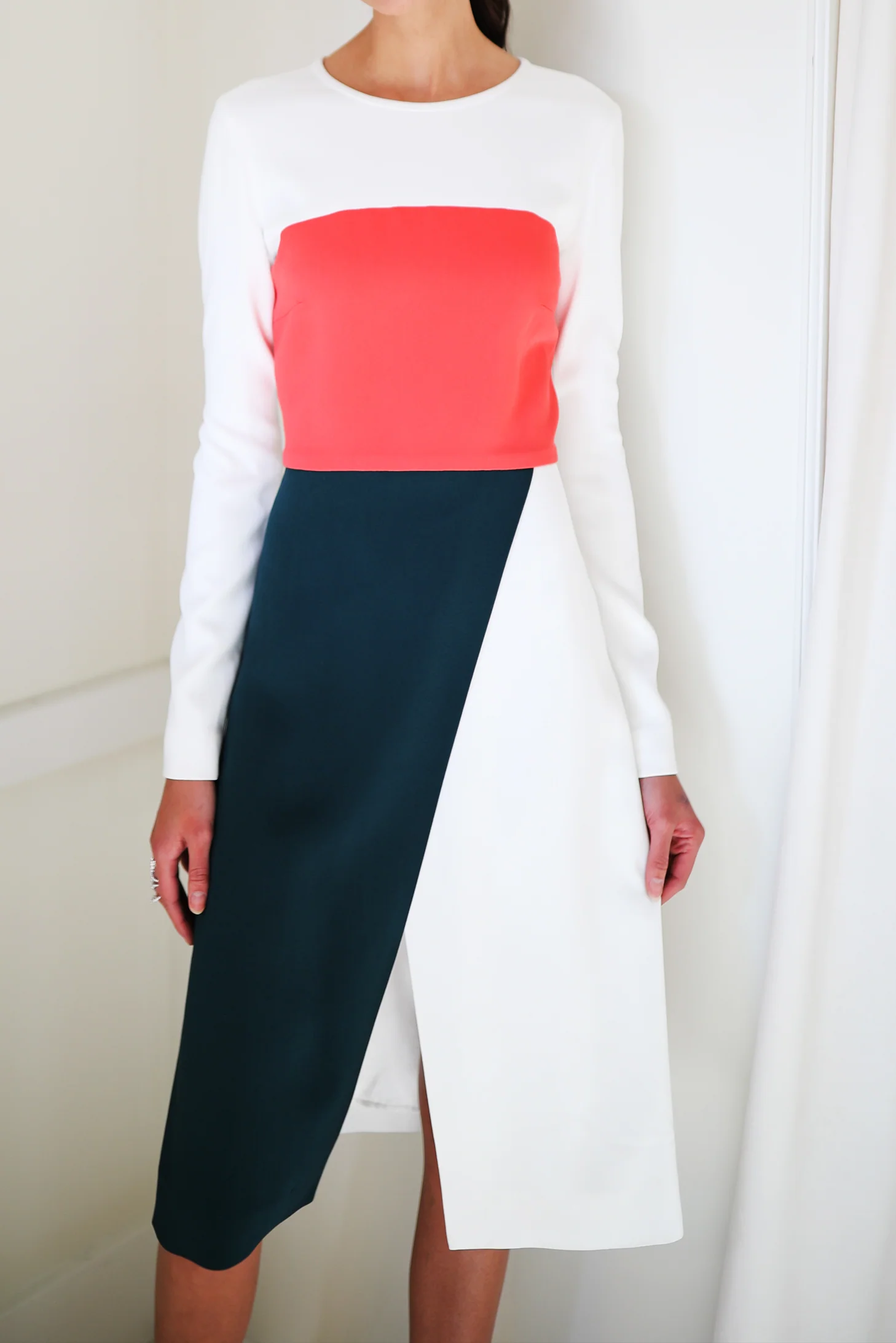 Color Blocked Asymmetrical Dress
