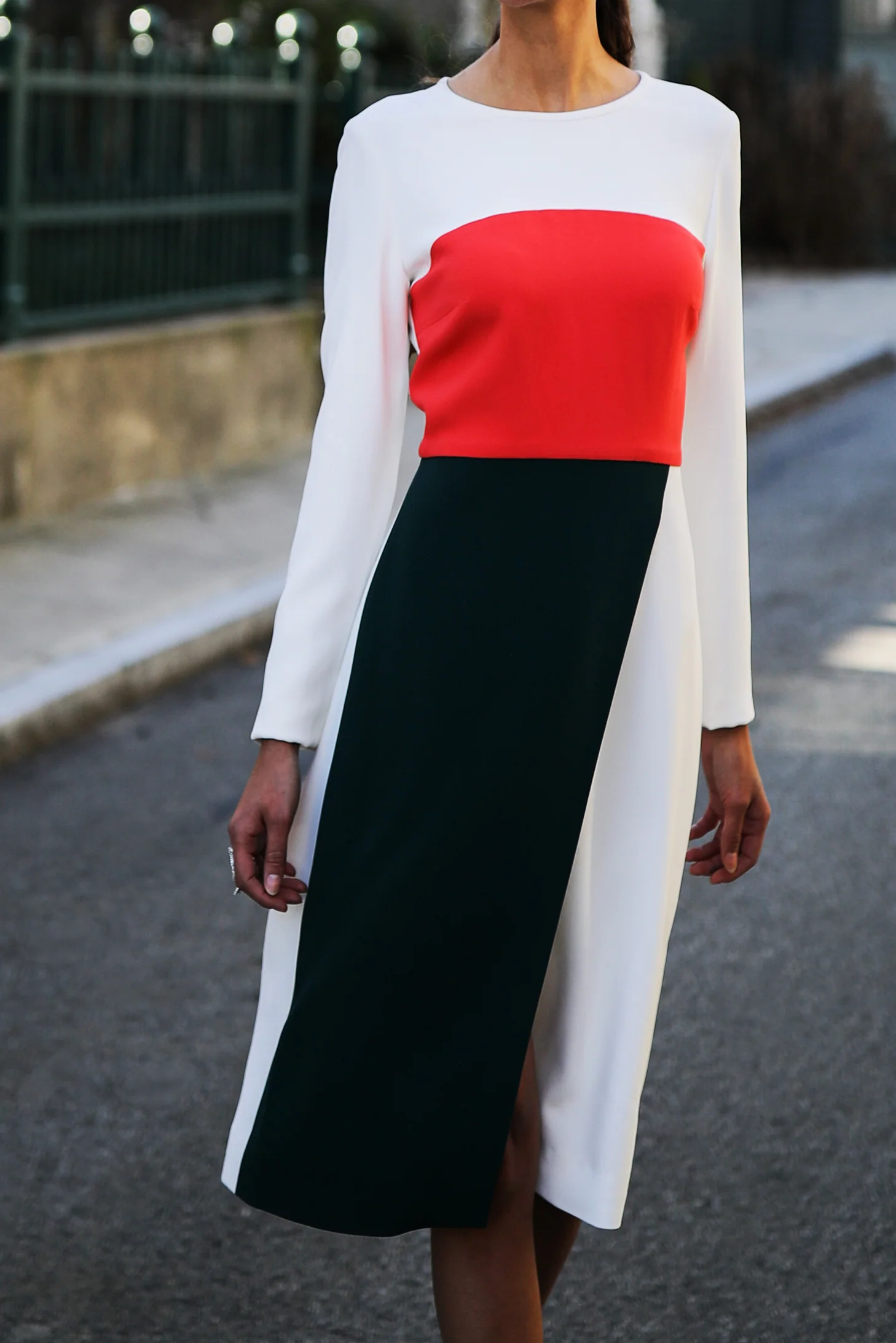 Color Blocked Asymmetrical Dress