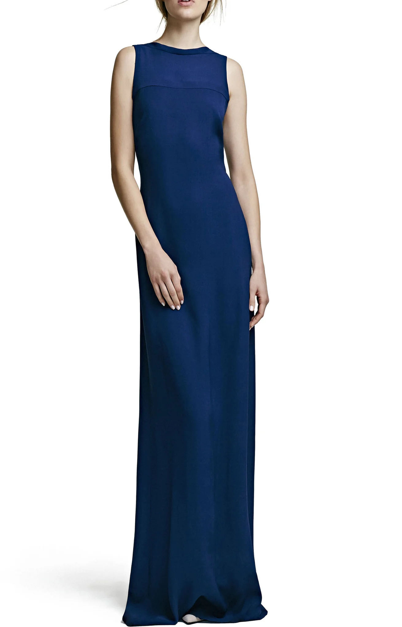 Column Gown with Yoke Detail