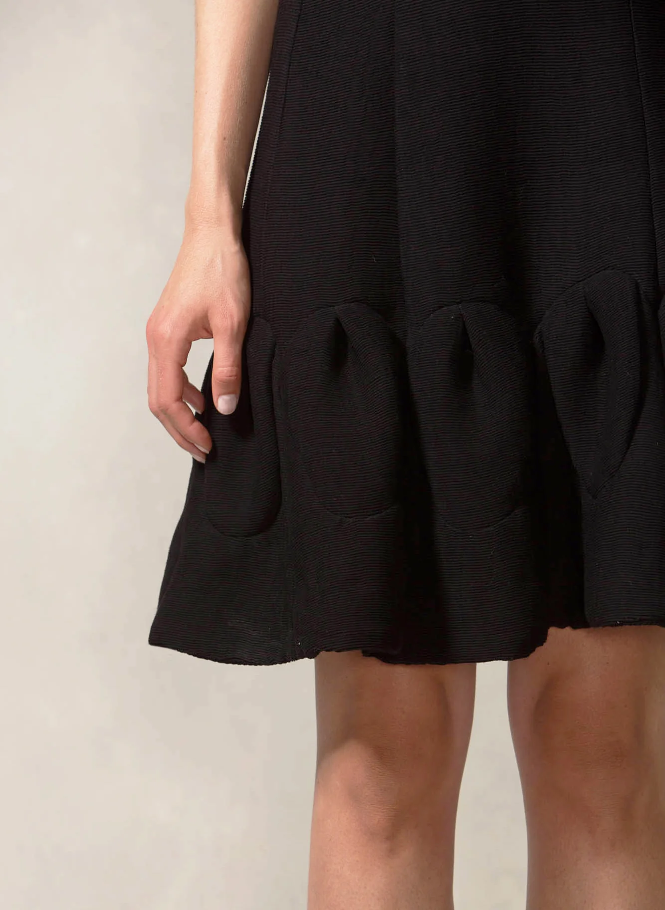 Multi Seam Scoop Neck Dress with Cap Sleeve