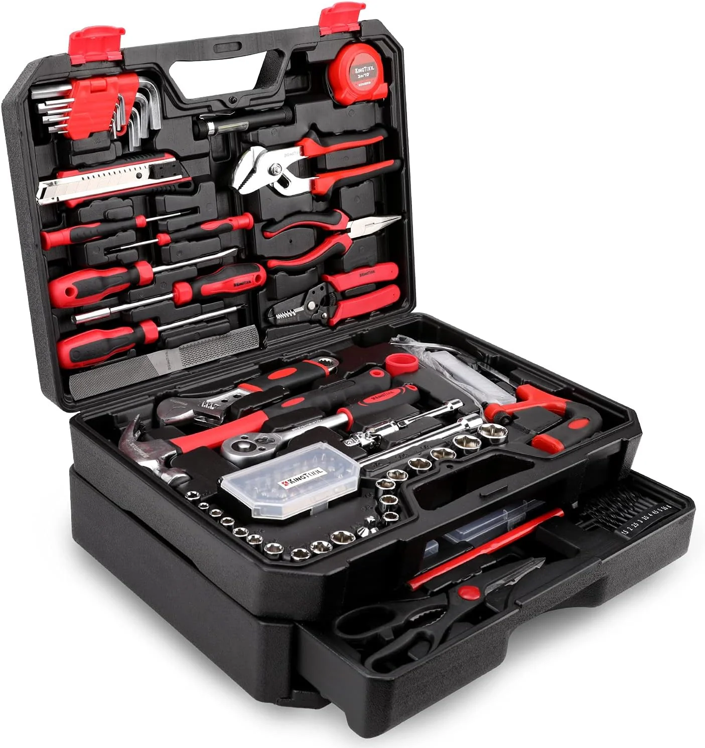 Home Tool Set Kit - 286 PCS Home Auto Repair Tool Kit with Rolling Tool Box, Mechanic Tool Sets with 21V Max Cordless Power drill, Perfect for Homeowner, Diyer, Handyman
