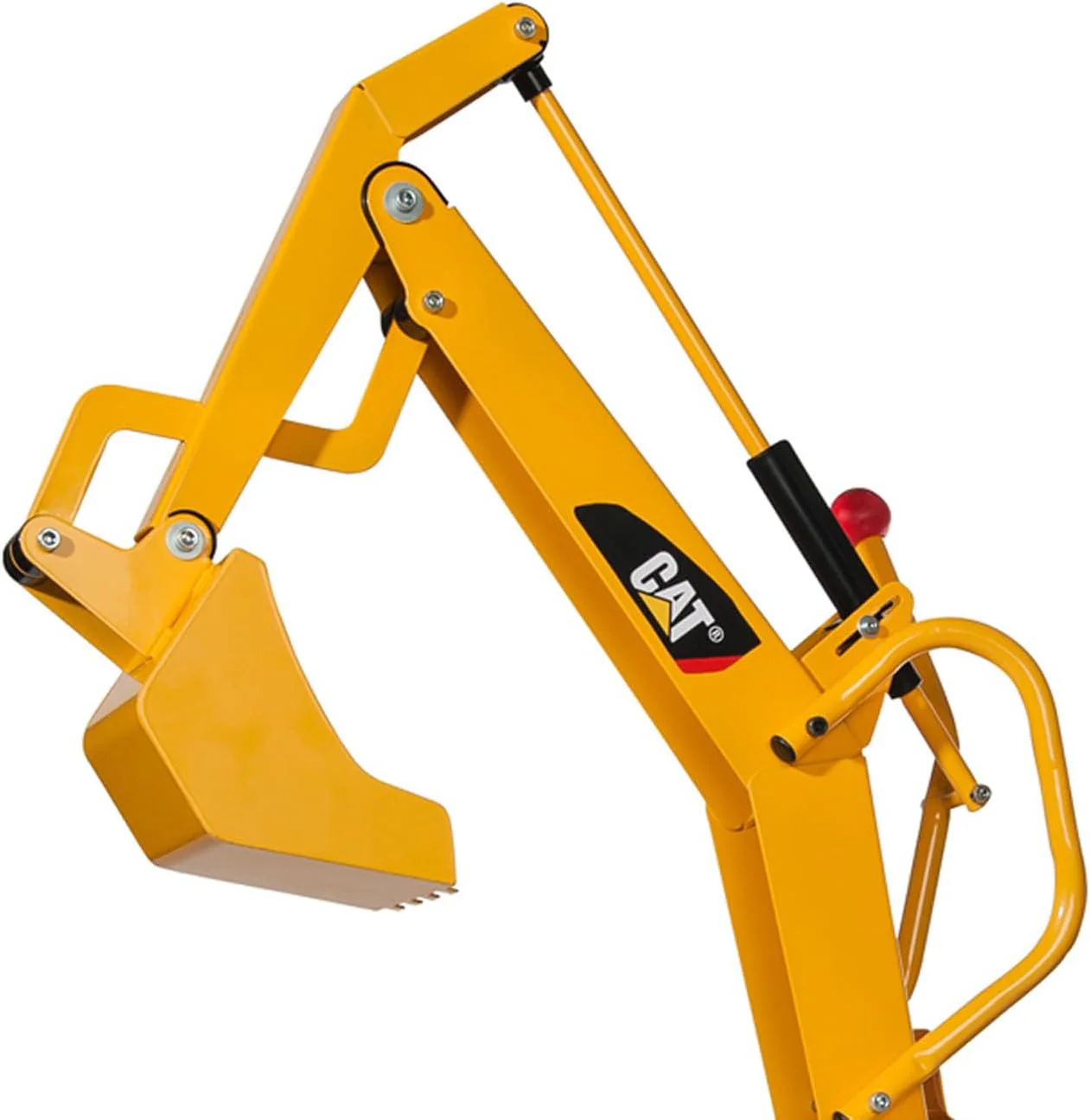 The building vehicle riding toy with a traction pedal and a 360-degree metal excavator is suitable for children over 3 years old.