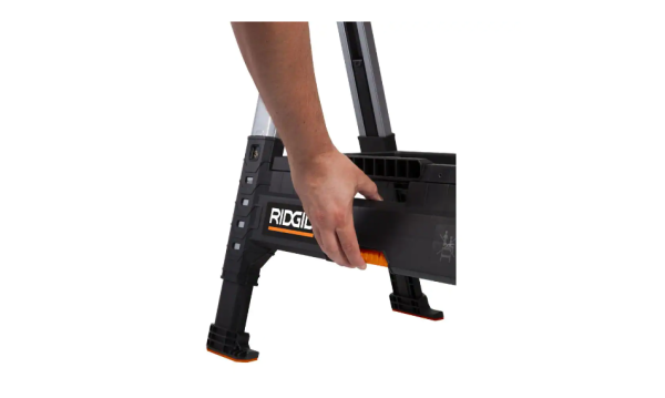 230710 32 in. Polypropylene Folding Sawhorse with Adjustable Metal Legs