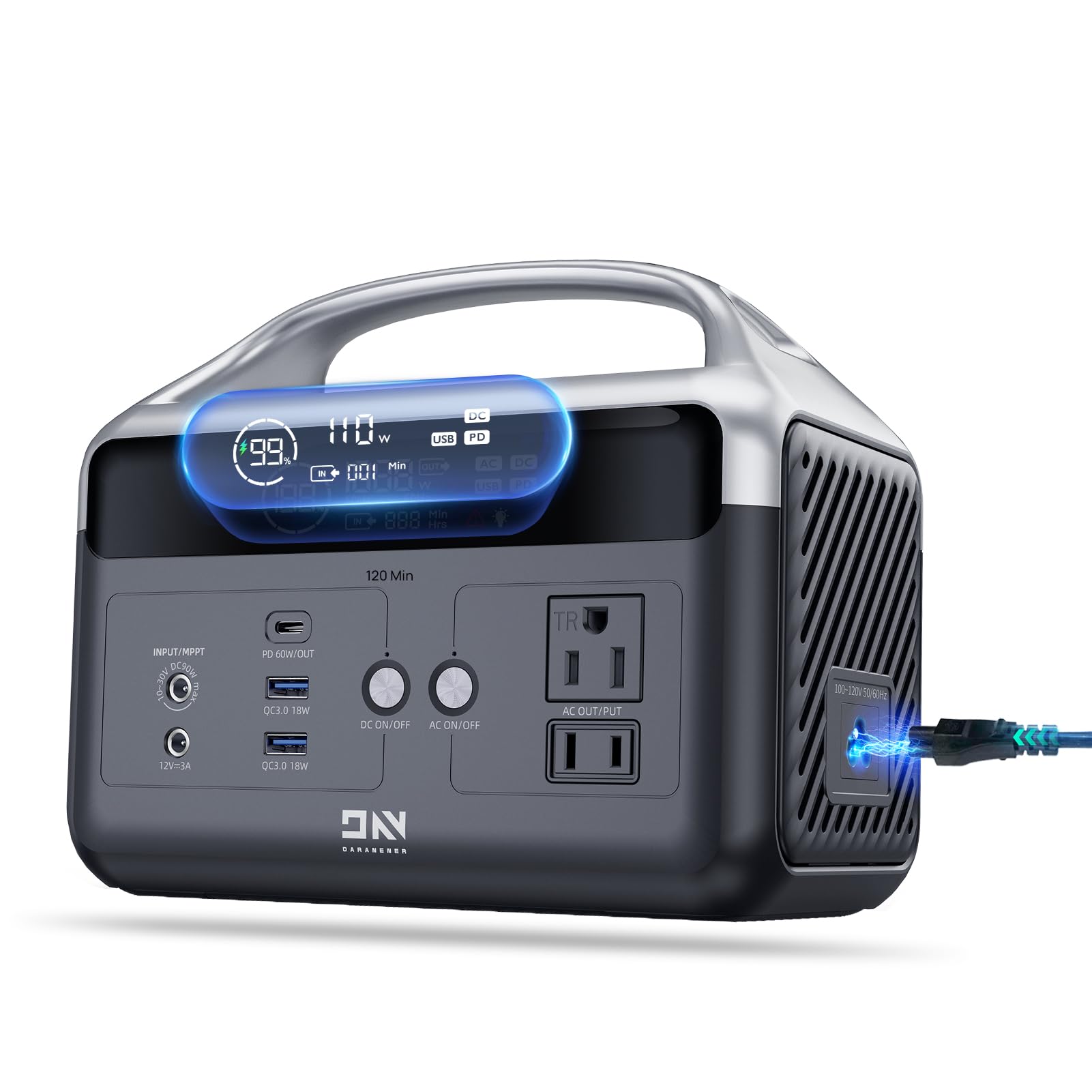 DaranEner Portable Power Station 56000mAh, 179.2Wh LiFePO4 Battery Backup