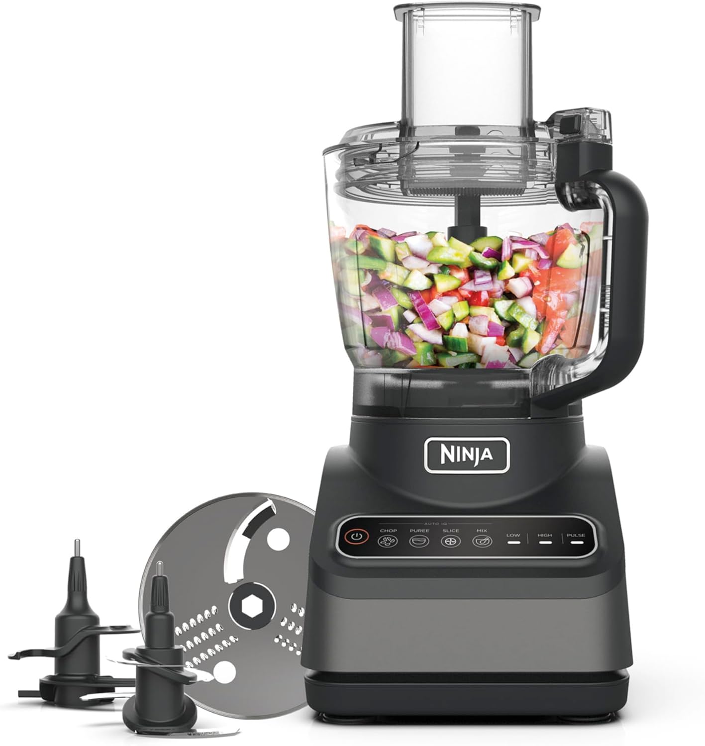 Ninja Mixer mit 2 Programmen: Mixen & Max Mixen, Impulsfunktion, 2x 700ml Becher mit Ausgussdeckel, 1000W, spülmaschinenfest, Mixer Smoothie Maker, Auto-iQ, Schwarz BN495EU