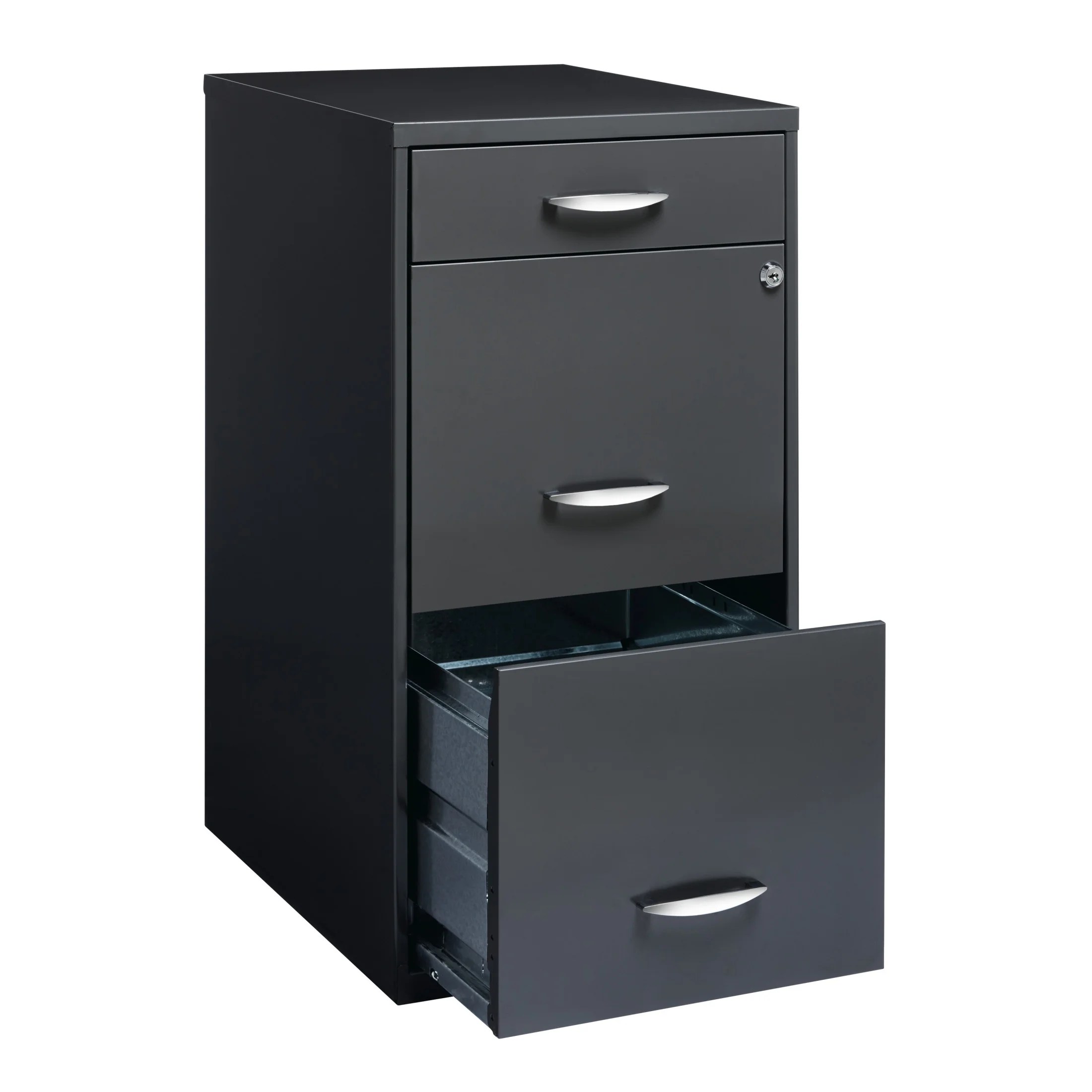Space Solutions 3 Drawer Letter Width Vertical File Cabinet with Pencil Drawer, Charcoal