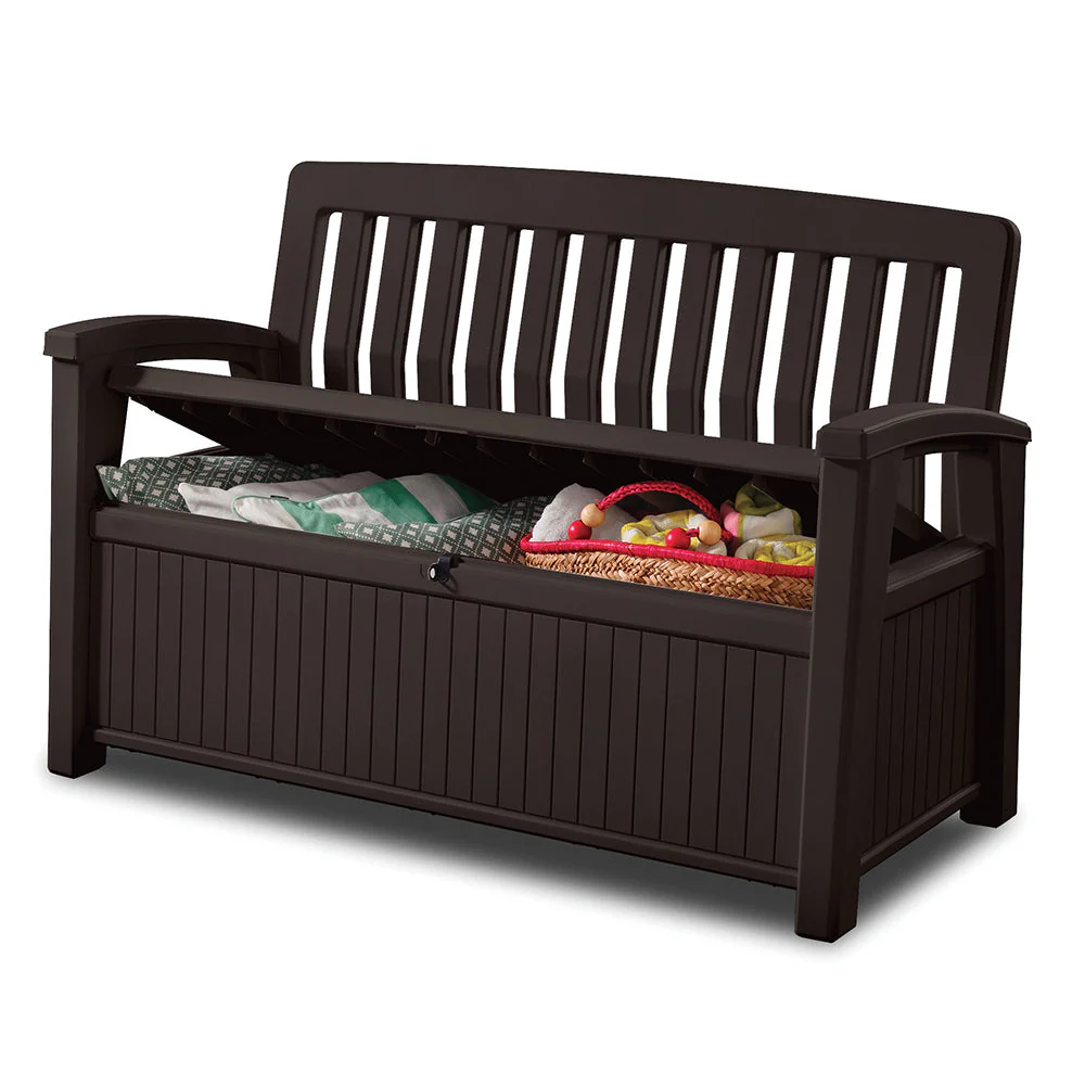 Patio Bench 227 Litre Espresso Brown Seat Chest