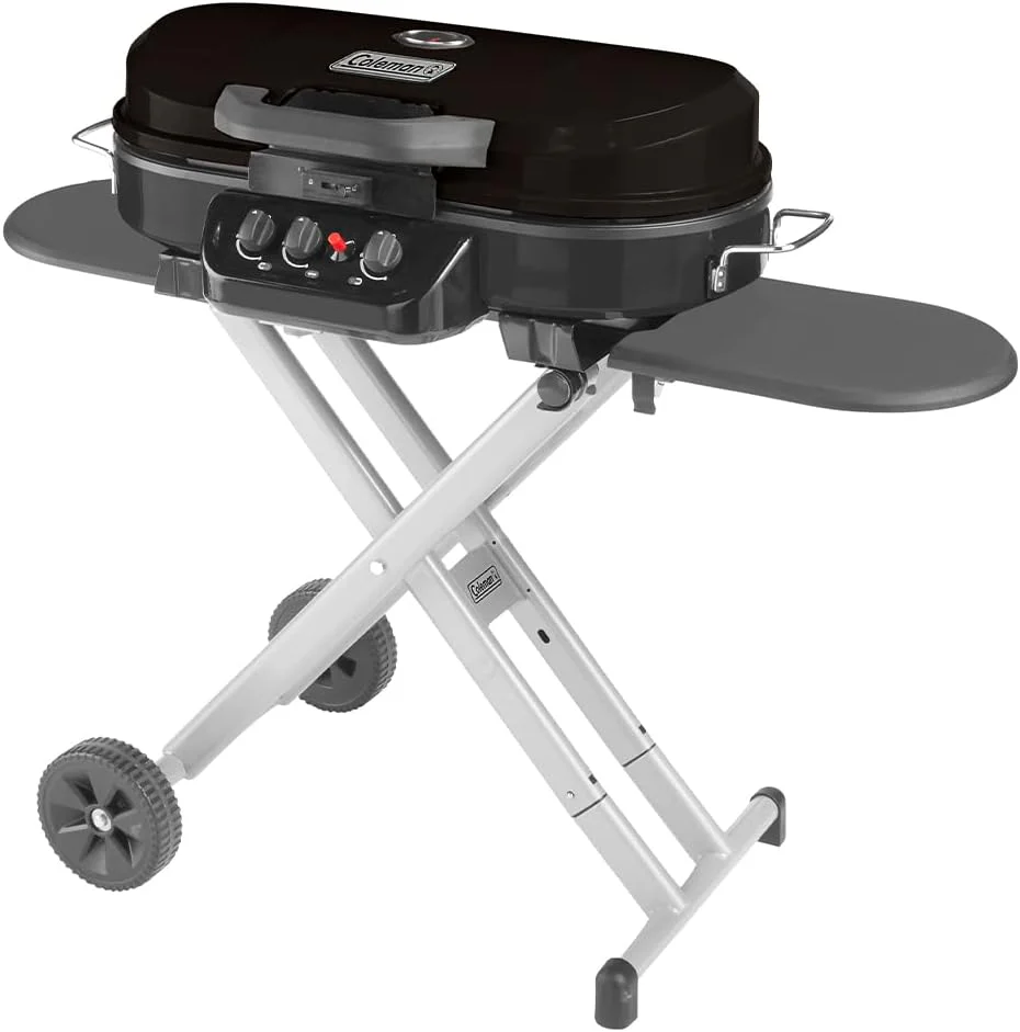 Portable Stand-Up Propane Grill, Gas Grill with 3 Adjustable Burners